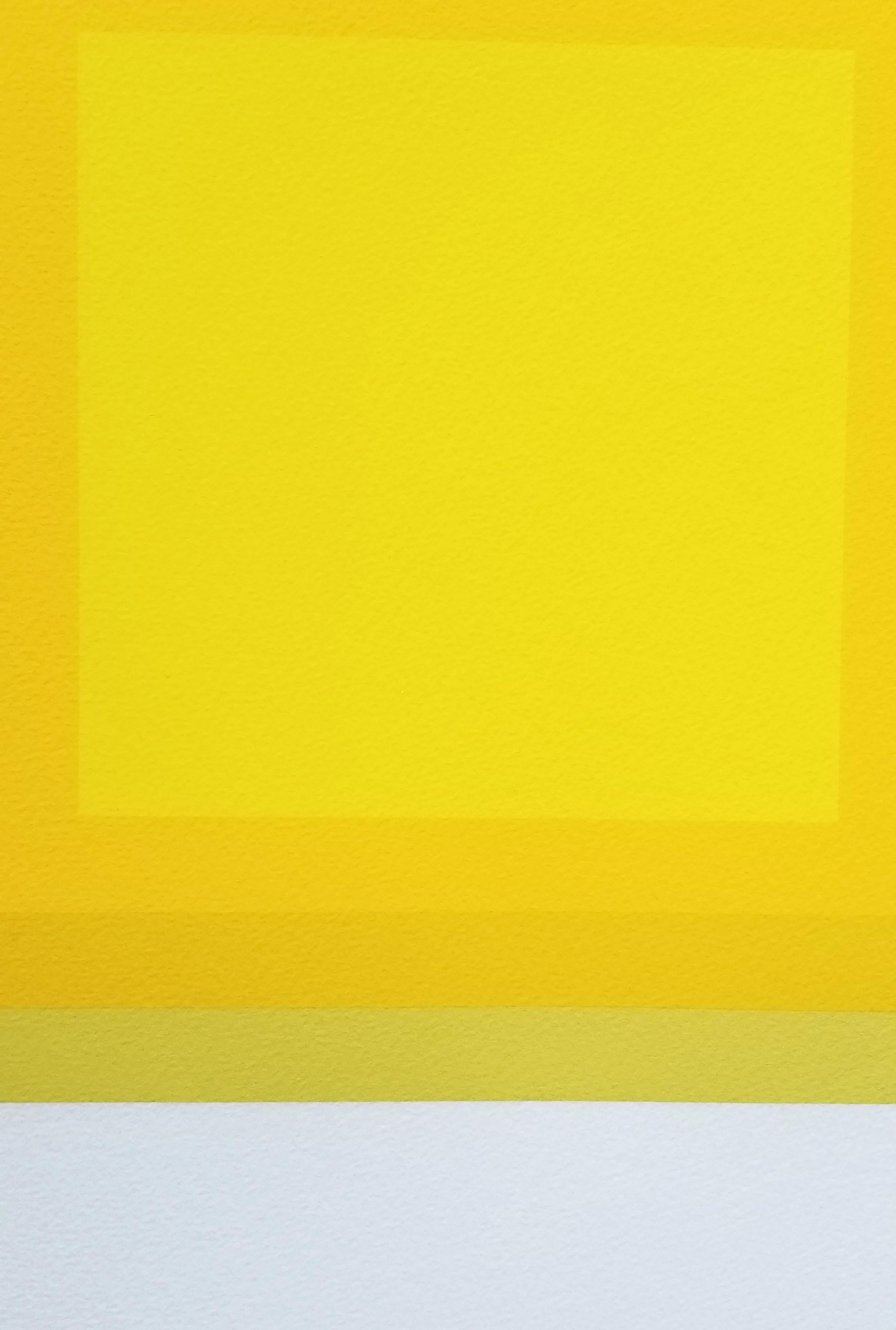 EK Ic /// Bauhaus Abstract Geometric Josef Albers Minimalism Yellow Screenprint For Sale 5