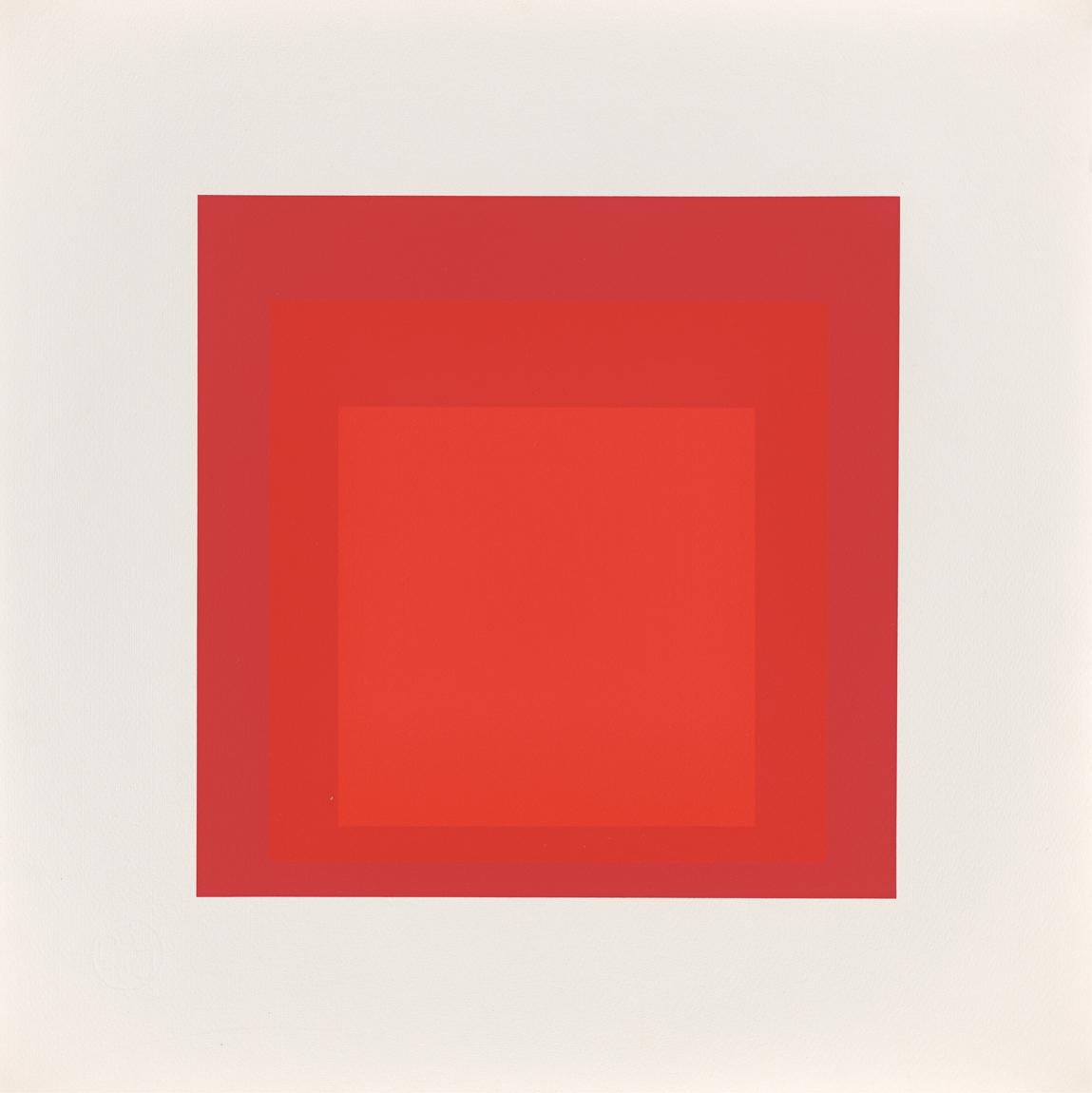 EK Id de "Homenaje al cuadrado: Edición Keller I" - Abstracto, Rojo, Geometría