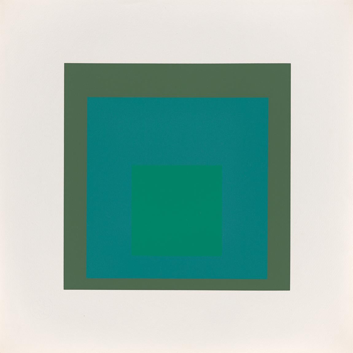 EK If de "Homenaje al cuadrado: Edición Keller I" - Abstracto, Verde, Geometría
