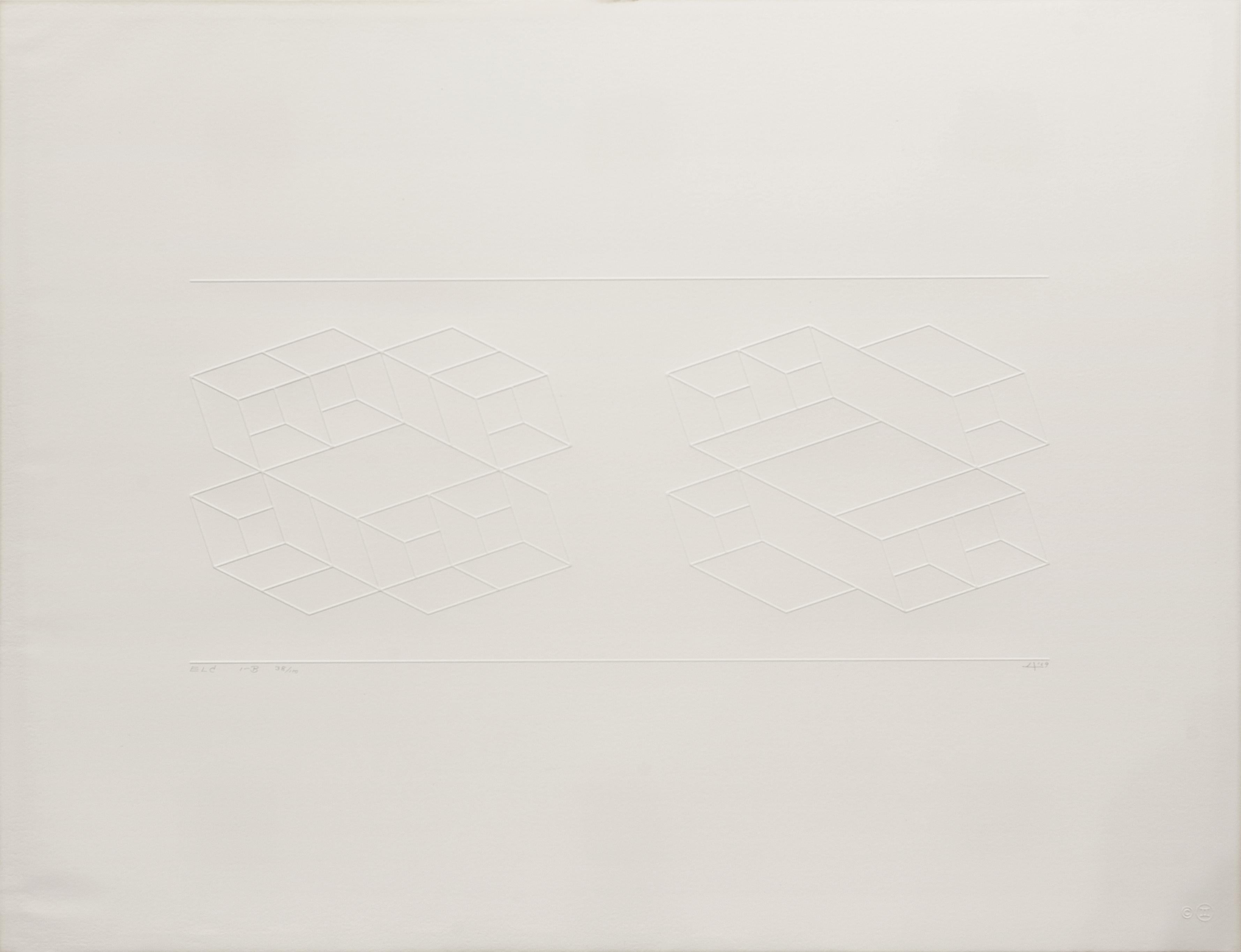 Embossed Linear Constructions (ELC) 1-B, 1969 - Print by Josef Albers