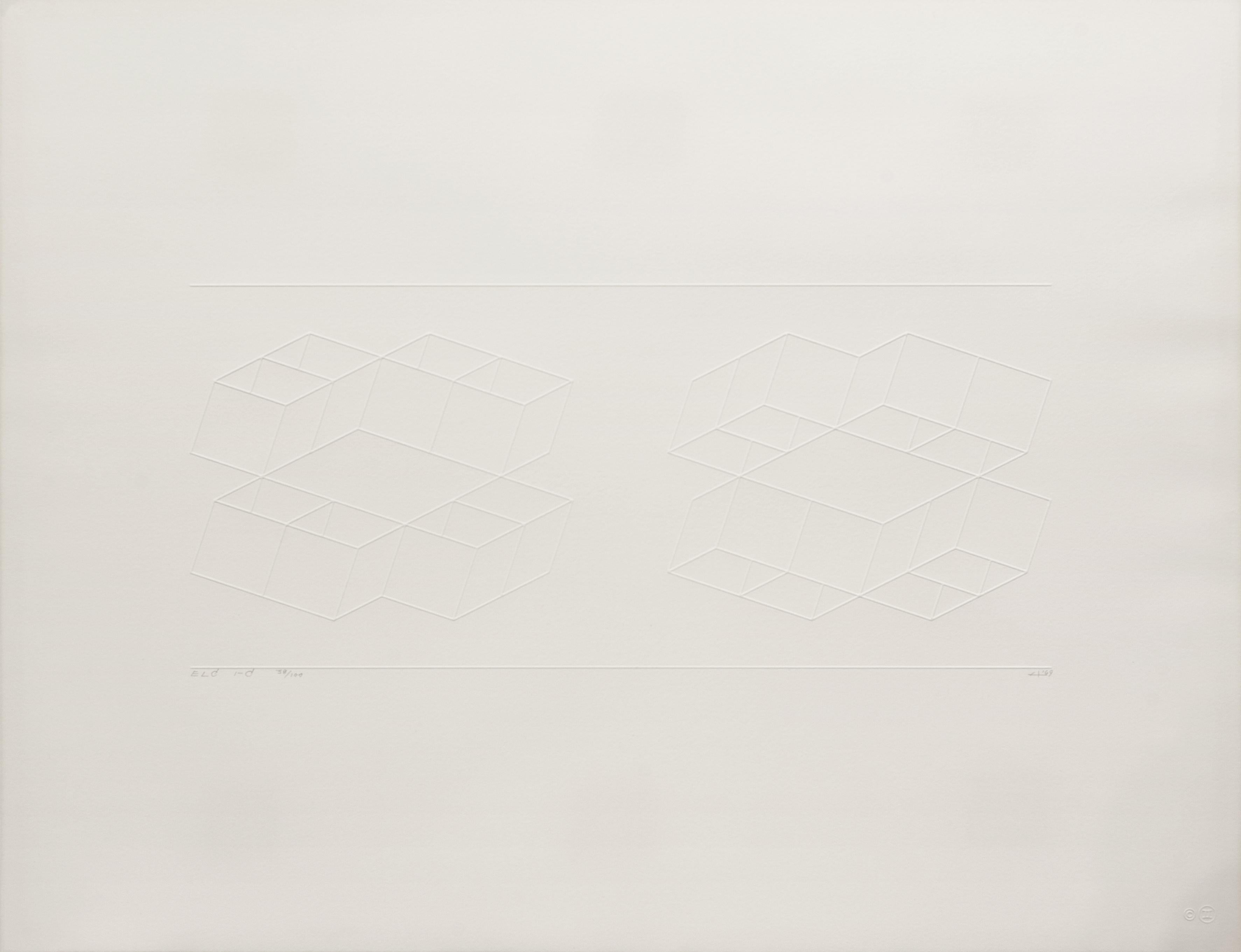 Embossed Linear Constructions (ELC) 1-C, 1969 - Print by Josef Albers