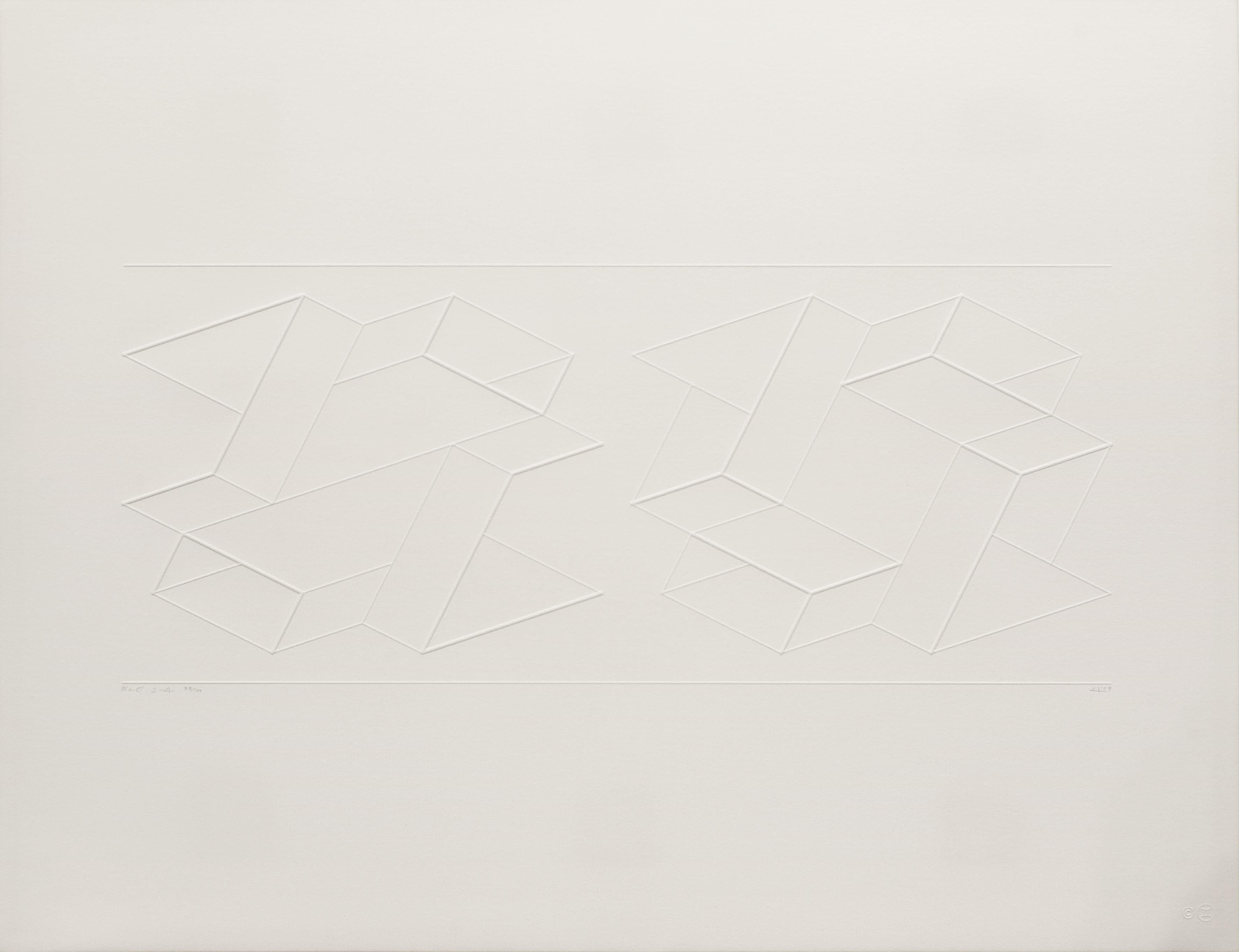 Embossed Linear Constructions (ELC) 2-A, 1969 - Print by Josef Albers