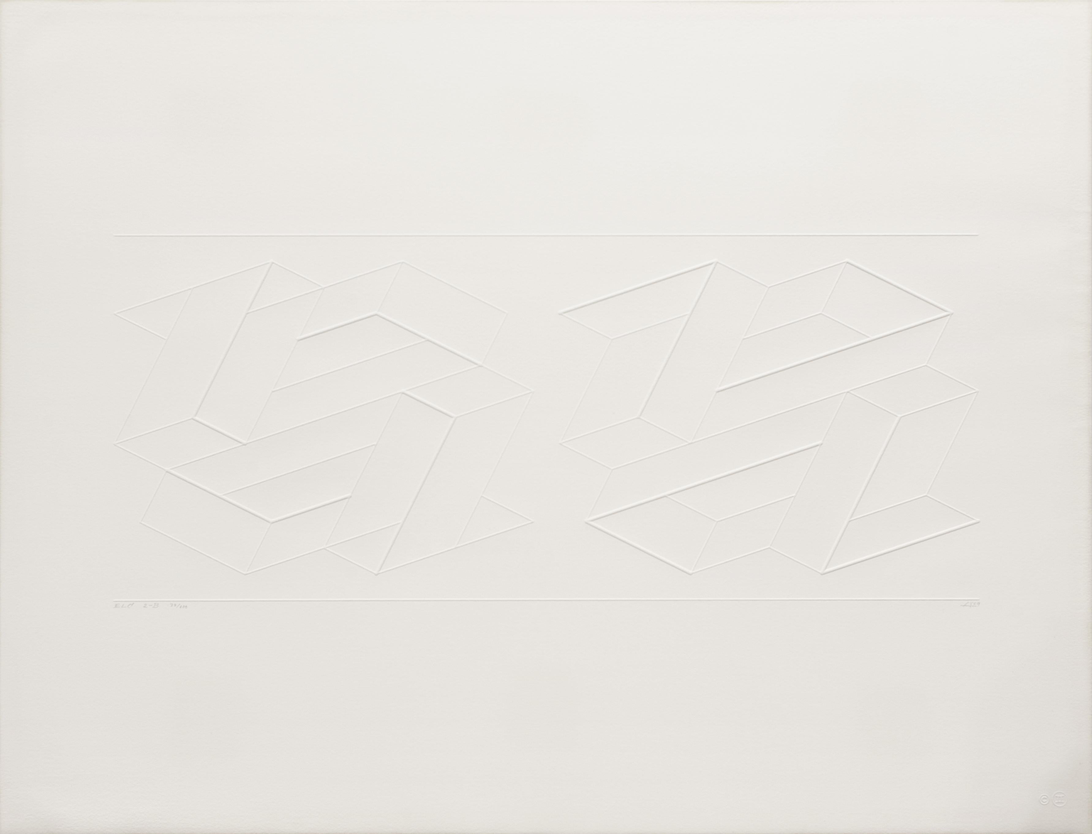 Embossed Linear Constructions (ELC) 2-B, 1969 - Print by Josef Albers