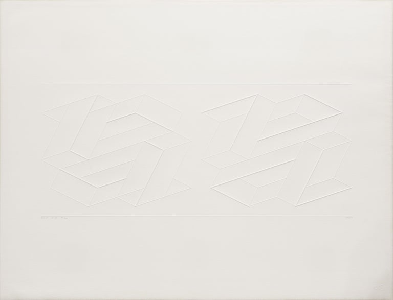 Embossed Linear Constructions (ELC) 2-B, 1969 - Print by Josef Albers