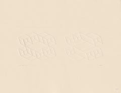 "Embossed linear constructions (ELC)" - Geometric, Embossing, White, Albers