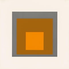 Abstract Print "FGa" by Josef Albers, Square, Orange, Grey, Op Art, Colour Field