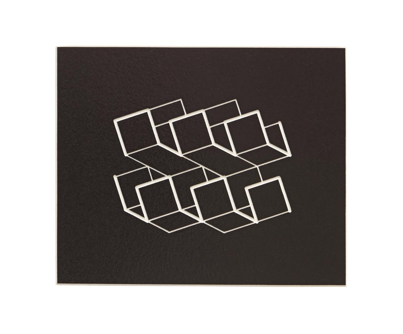 Josef Albers Abstract Print - from "Structural Constellations" - Abstract, engraving, geometric, black, white