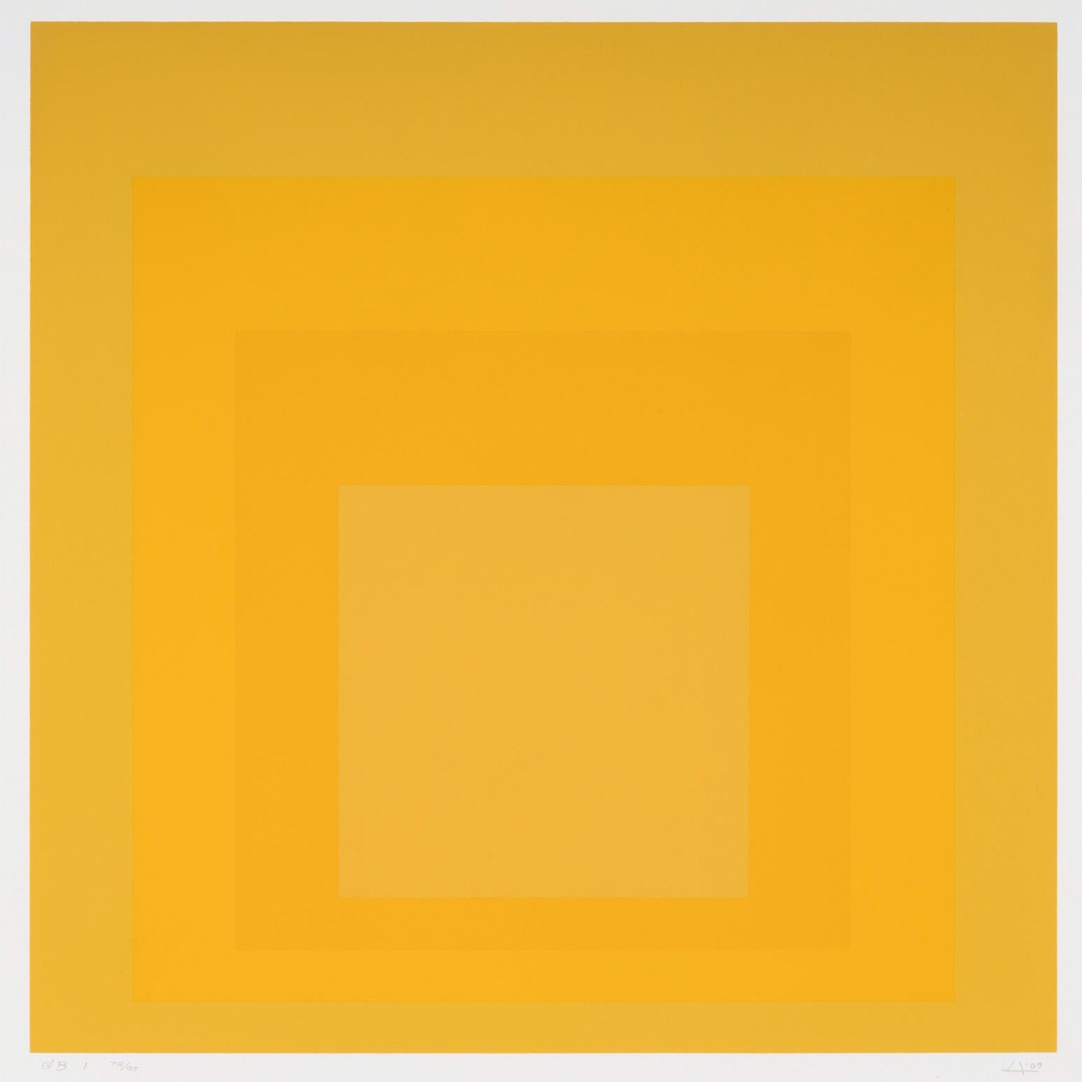 Josef Albers (1888-1976) is affiliated with numerous definitional movements in 20th century art. Art Historians credit Albers for fusing elements of American and European abstraction while influencing minimalism, hard-edge painting, and Op