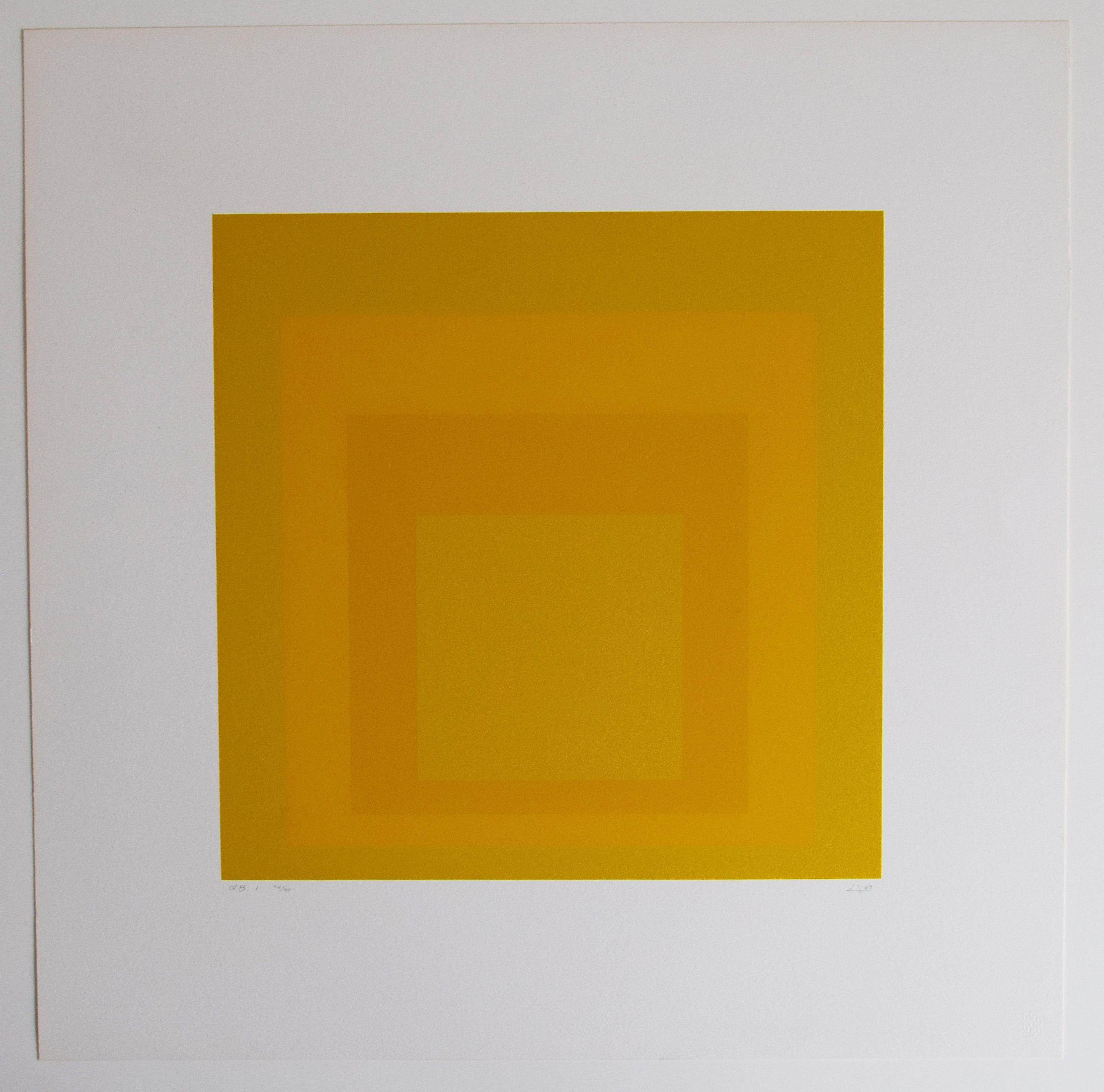 GB I - Théorie de la couleur carrée Allemand Américain - Print de Josef Albers