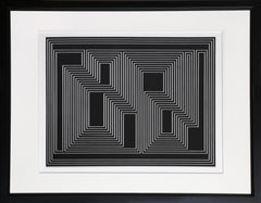 Graphic Tectonic: Prefacio - P1, F32, I2, Geometric Screenprint by Josef Albers