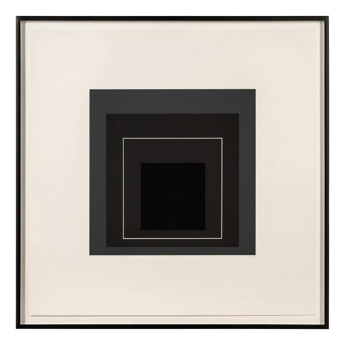 Josef Albers
(German/American, 1888-1976)
Gray Instrumentation I-L, 1974
color screenprint
signed, titled, and numbered in pencil
edition of 36
Framed: 20 3/4 x 20 3/4 inches
Sheet: 19 x 19 inches
Published by Tyler Graphics Ltd., Bedford, New