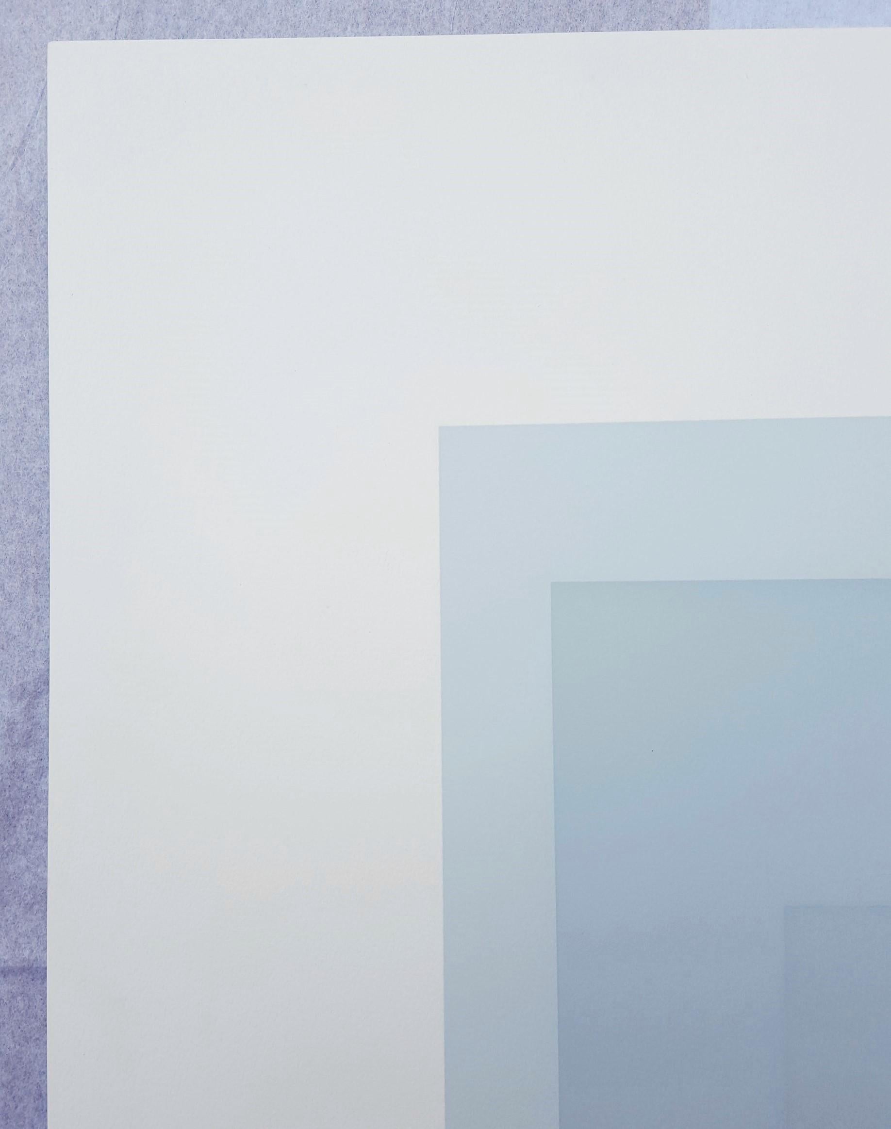 Gray Instrumentation II e - Blue Abstract Print by Josef Albers