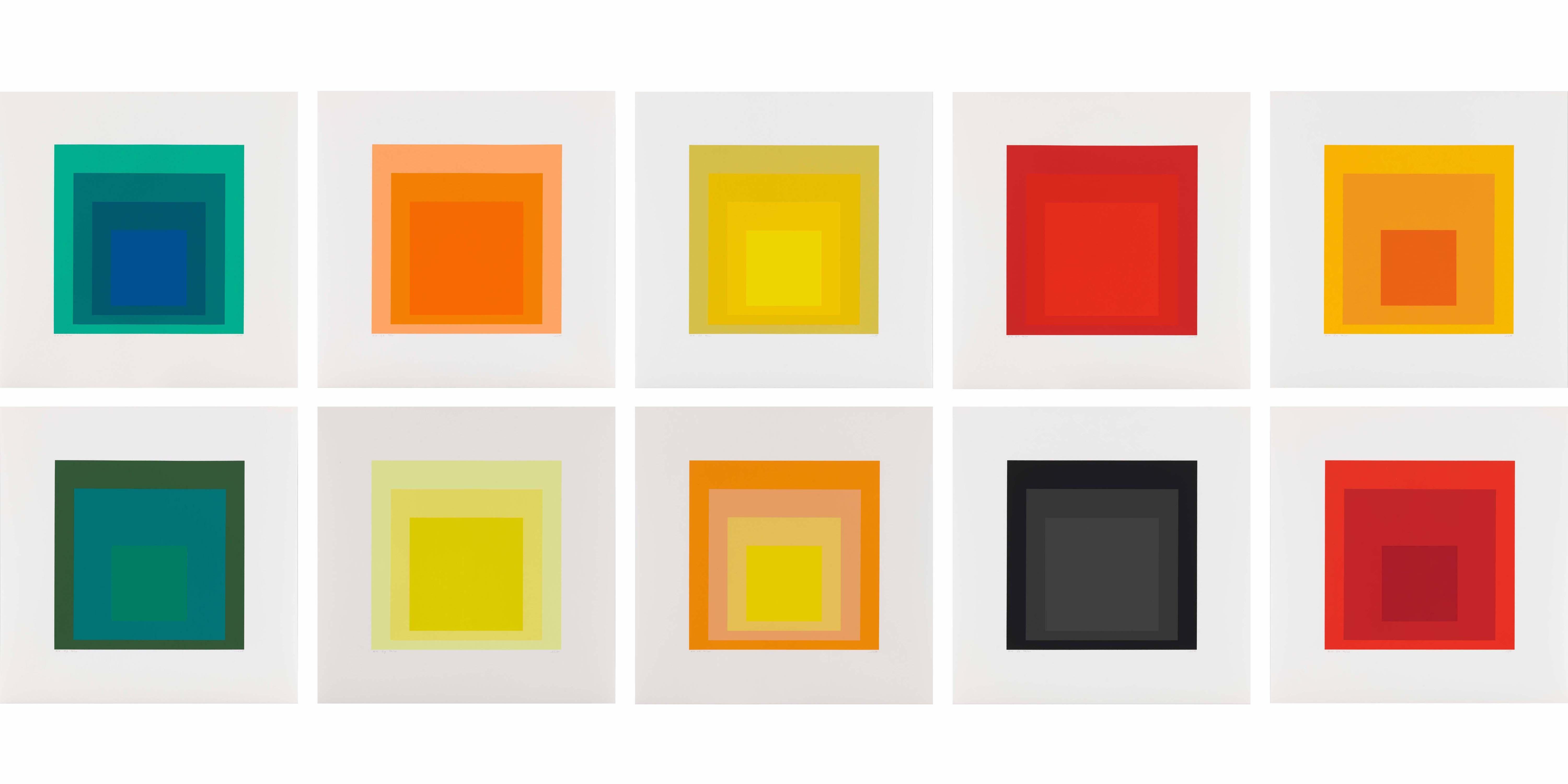 Josef Albers Abstract Print - Homage to the Square: Edition Keller Ia-Ik