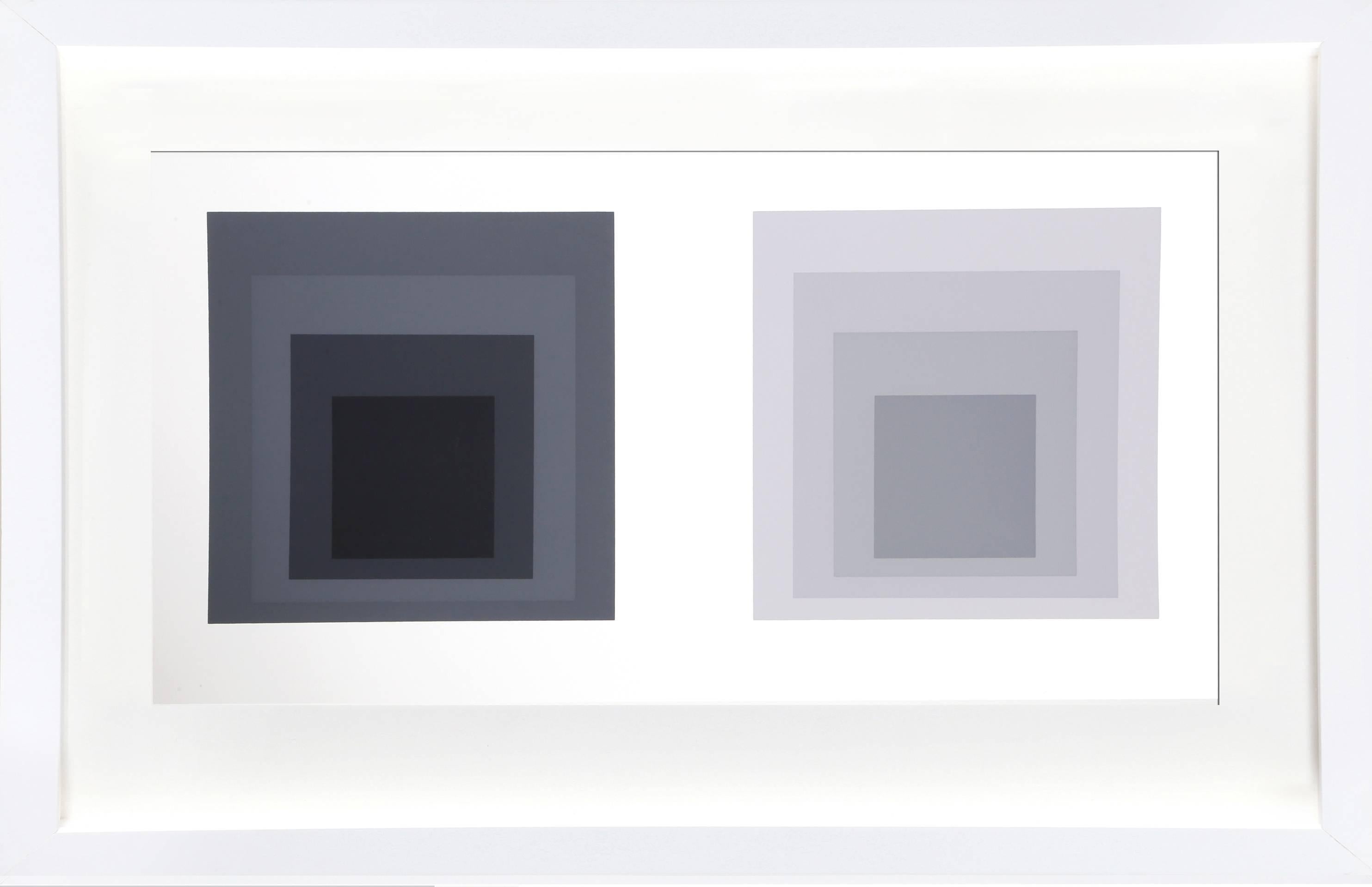Künstler:	Josef Albers
Titel:	Hommage an das Quadrat (doppelt) aus dem Portfolio: Formulierung: Artikulation (Doppelportfolio)
Jahr:	1972
Medium:	Siebdruck auf Mohawk Superfine Bristol Papier
Auflage:	1000
Bildgröße: 7 x 7 Zoll (pro Stück)