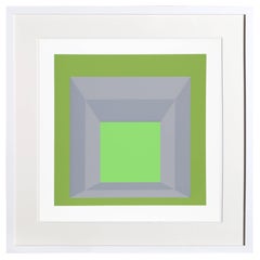 Retro Homage to the Square - P2, F17, I1, Abstract Screenprint by Josef Albers