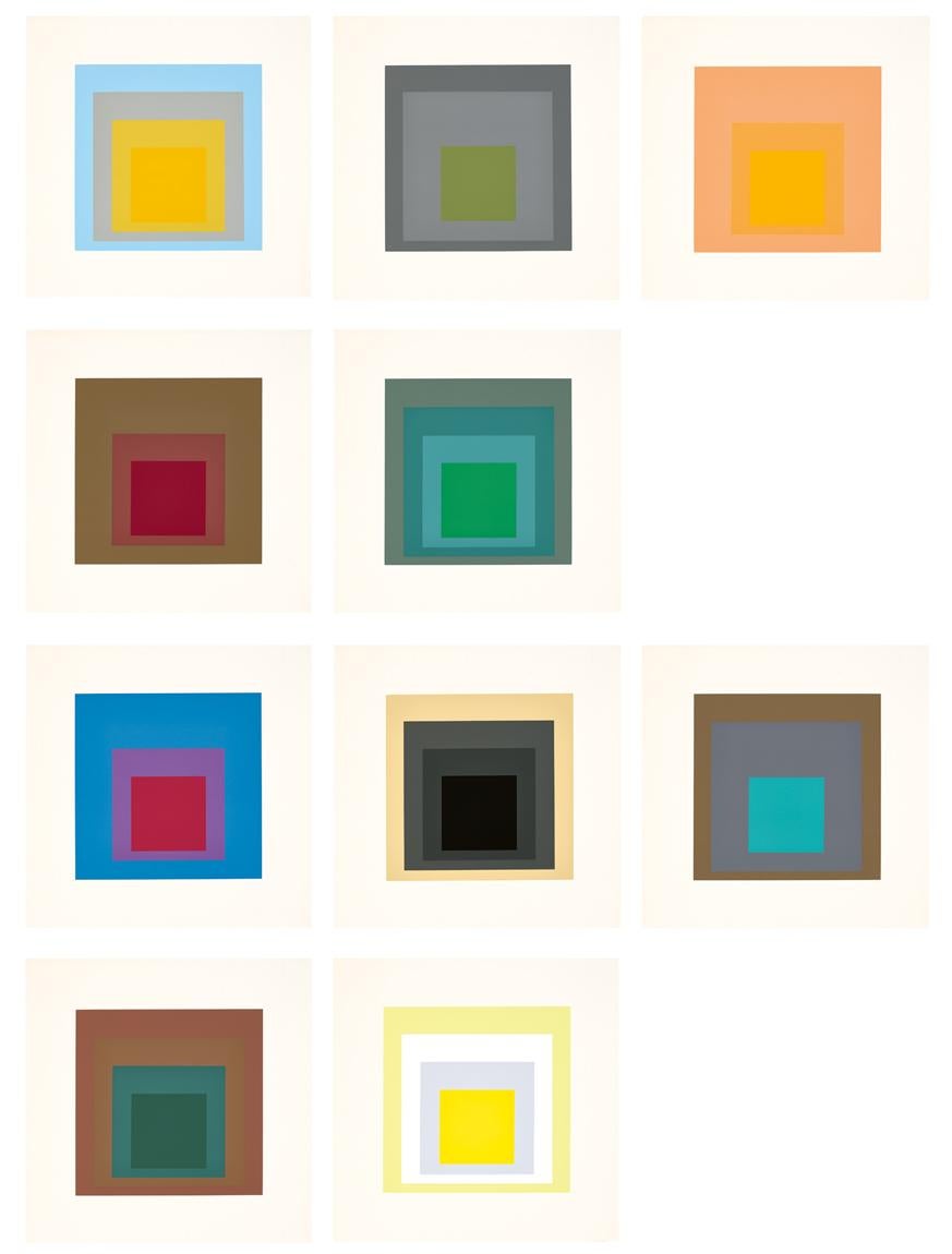 "Homenaje al cuadrado: Diez obras de Josef Albers" - Abstracto, Conjunto, Cuadrado
