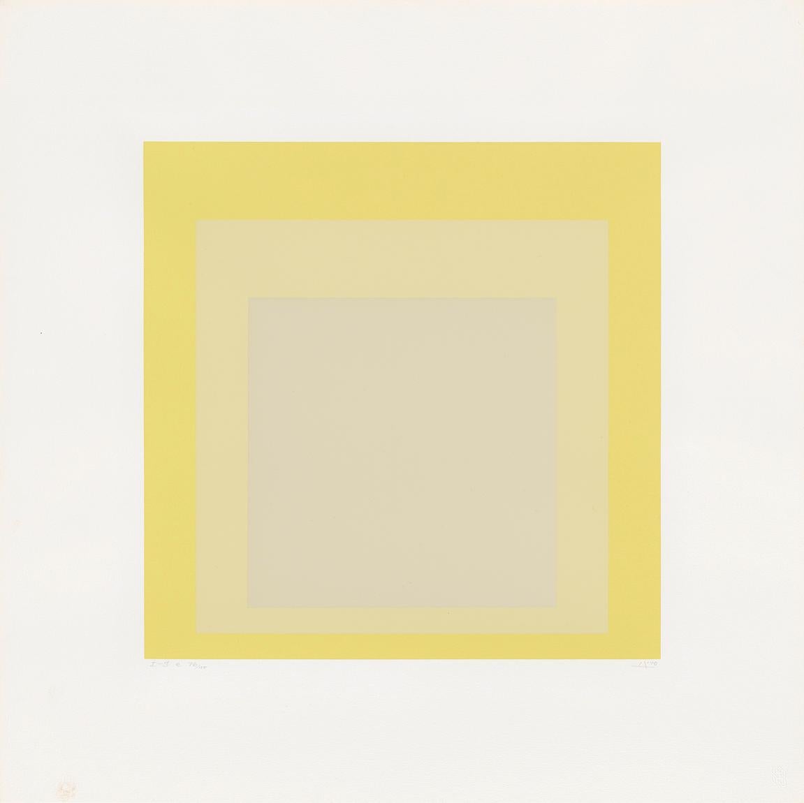 I-S e - Josef Albers, Astratto, Serigrafia, Quadrato, Giallo