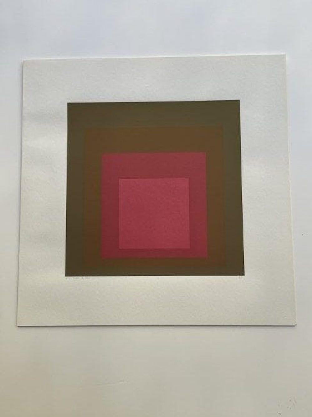 Technical Information:

Josef Albers
I-S LXXI b
1971
Screenprint
23 x 23 in.
Edition of 125
Initialed in pencil, dated, numbered, and titled

Accompanied with COA by Gregg Shienbaum Fine Art

Condition: This work is in excellent condition