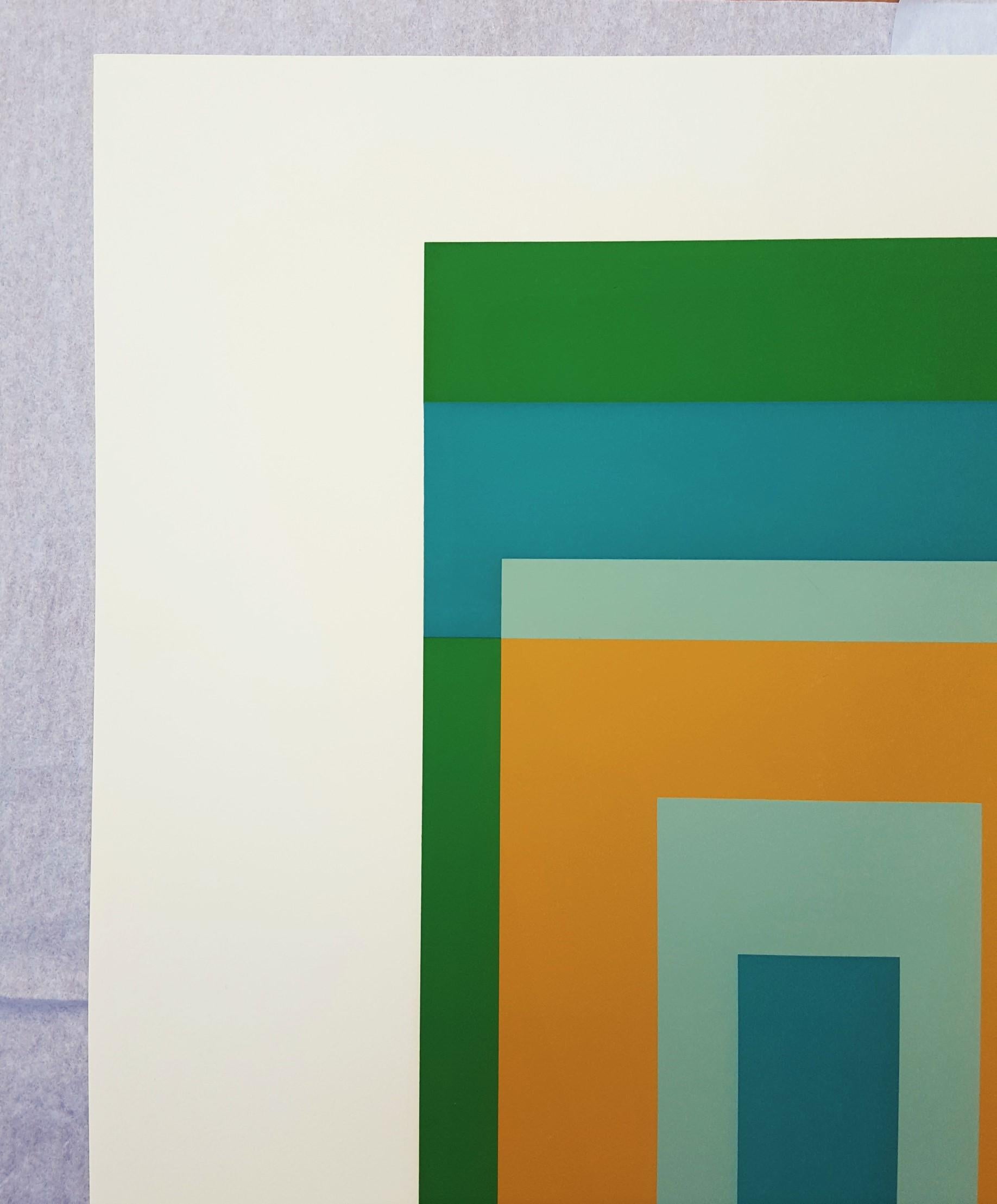 An original signed screenprint on Arches wove paper by German-American artist Josef Albers (1888-1976) titled 