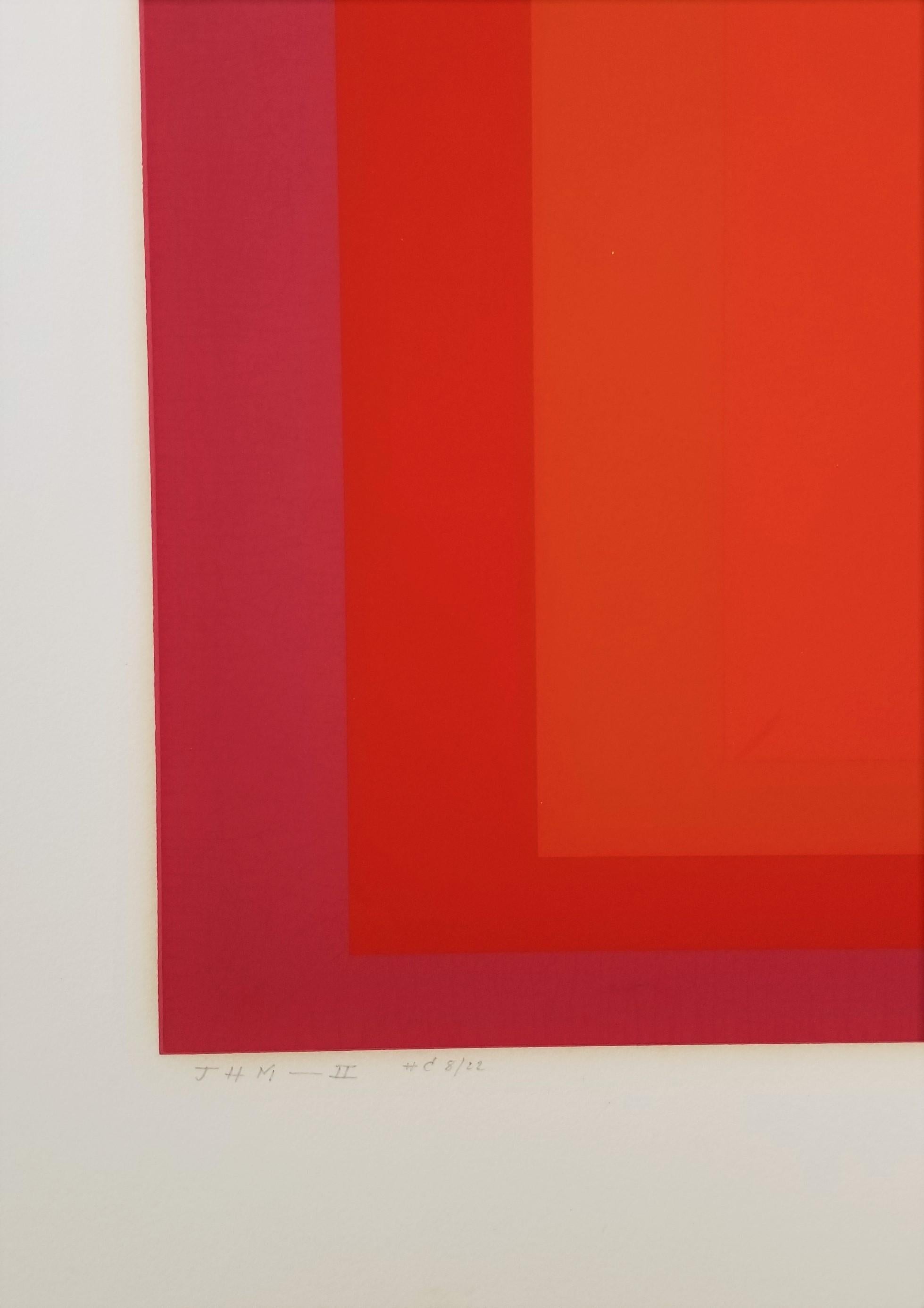 JHM - II /// Bauhaus Abstract Geometric Josef Albers Sérigraphie Minimalism en vente 11