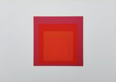 JHM - II /// Josef Albers Bauhaus Abstract Geometric Screenprint Minimalism Red