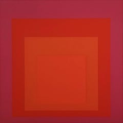 JHM - II /// Josef Albers Bauhaus Abstract Geometric Screenprint Minimalism Red