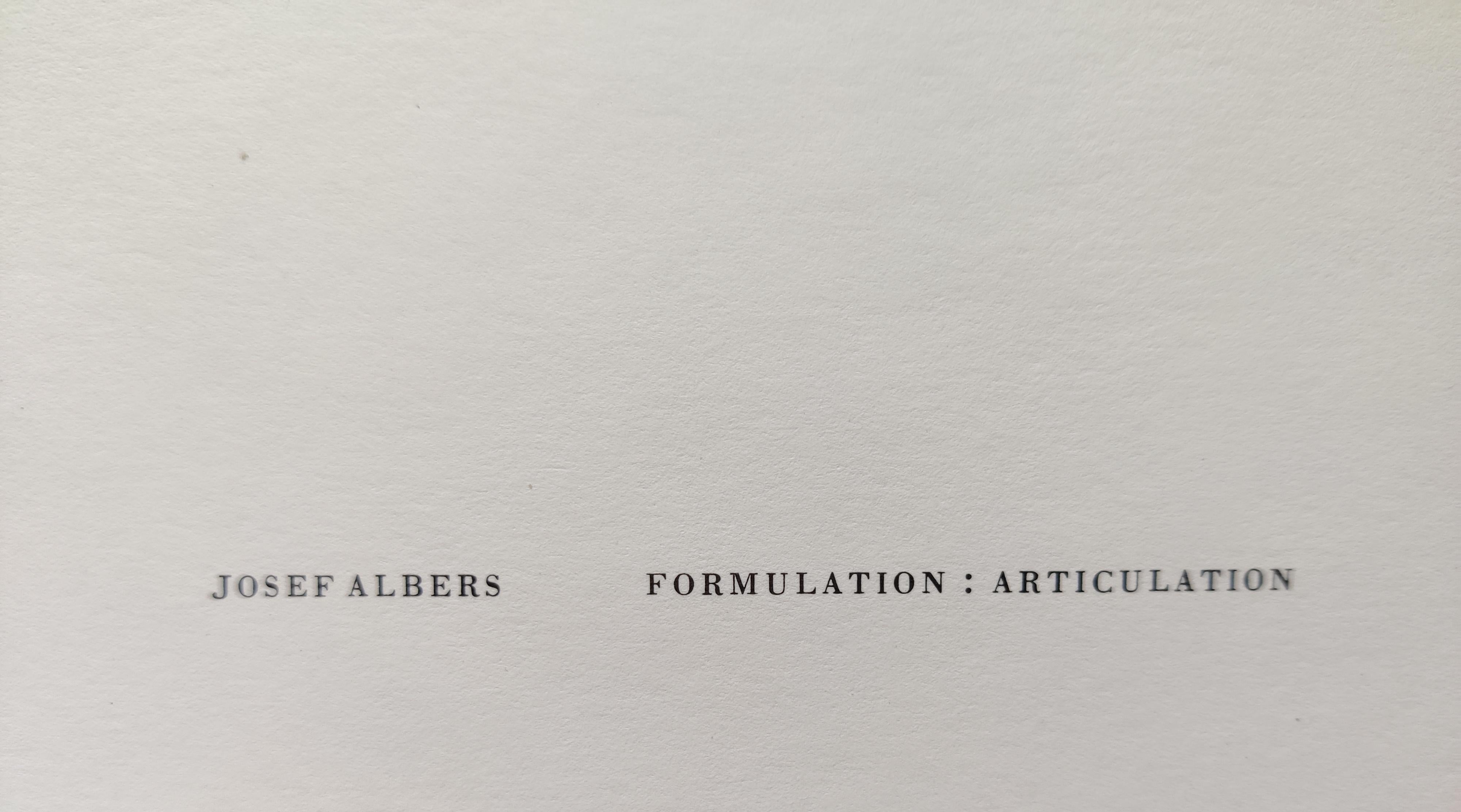 Josef Albers -- Formulation Articulation #C For Sale 1