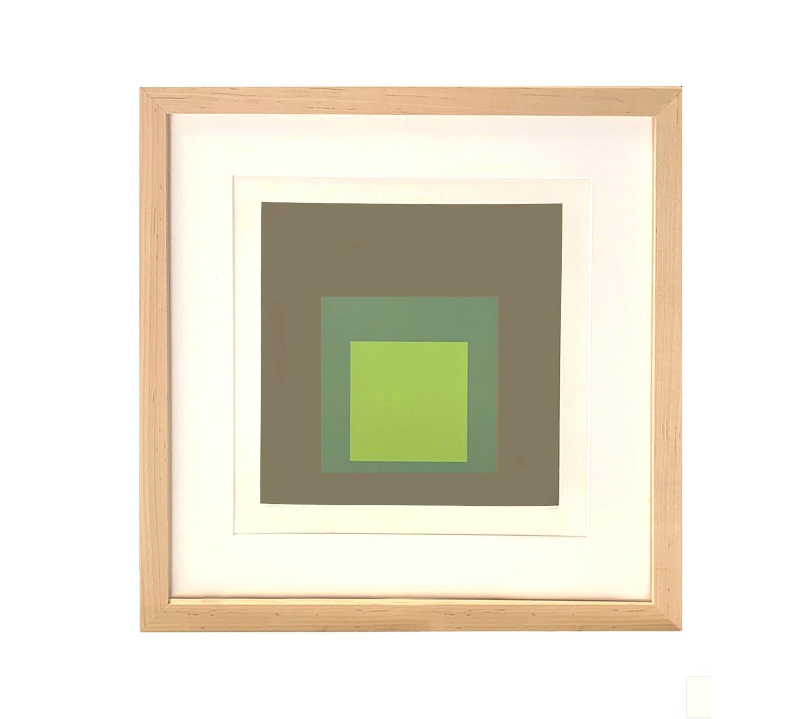 JOSEF ALBERS
 "Tuscany"
 Color screenprint on Mohawk Superfine Bristol paper, 1966
Image Size: 11” x 11” inches, full margins
Initialed by artist, titled, dated and numbered 121/200 in pencil, lower margin
Printed by Sirocco Screenprints, New