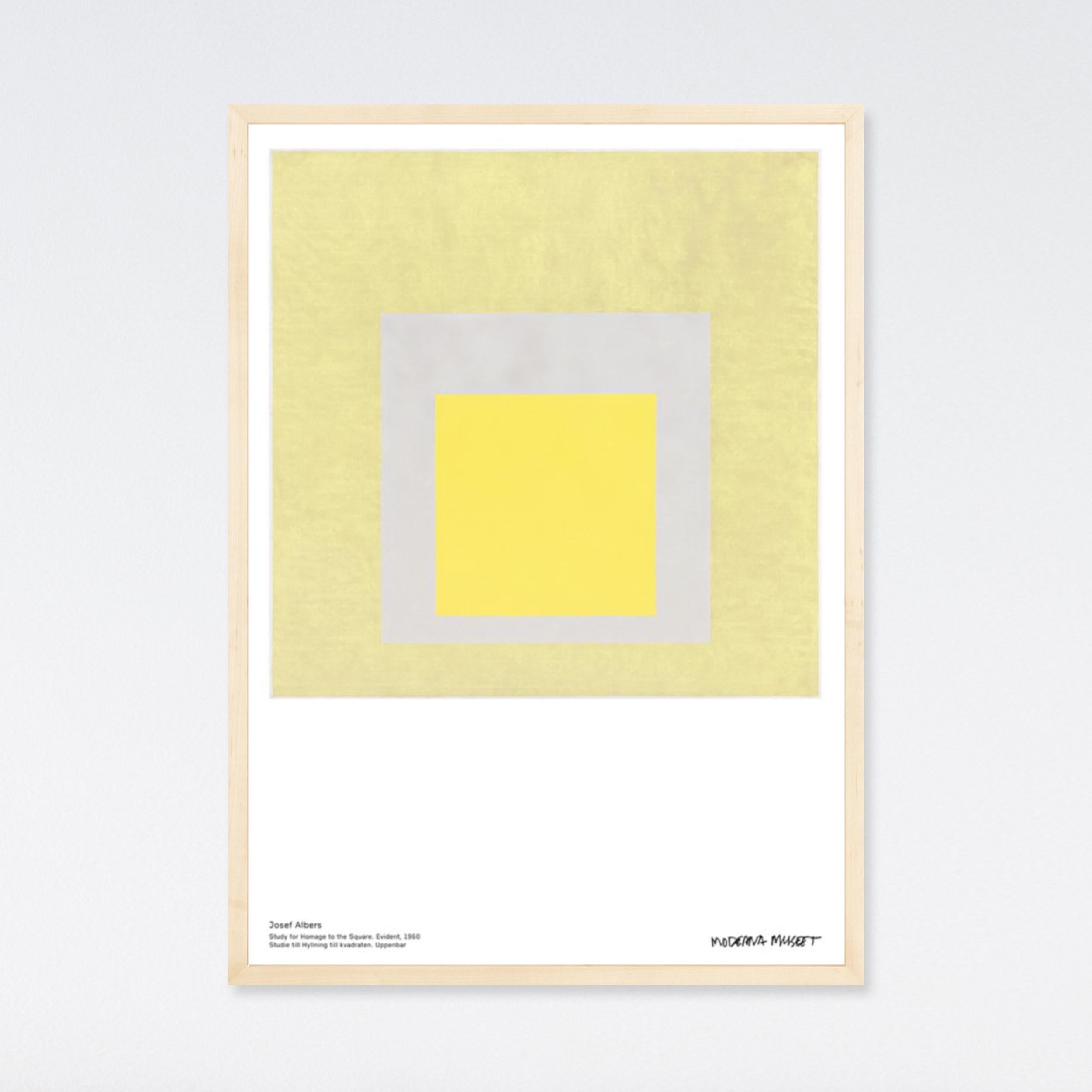 Josef Albers, Museum Poster Study for Homage to the Square, Yellow Gray Minimal 1