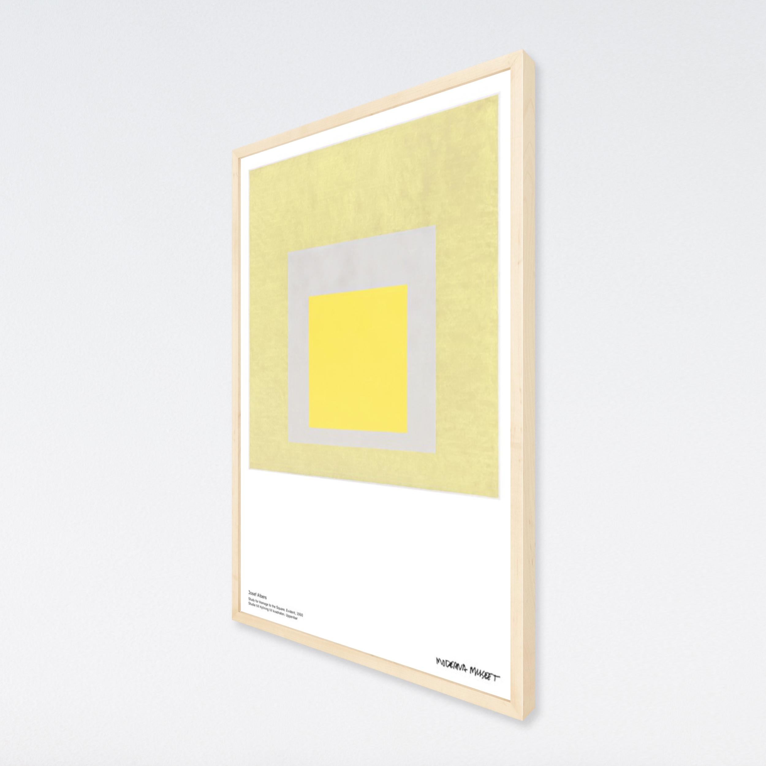 Josef Albers, Museum Poster Study for Homage to the Square, Yellow Gray Minimal 2