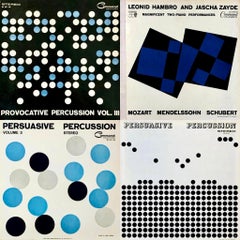 Retro Josef Albers record album art 1958-62 (set of 4 works)