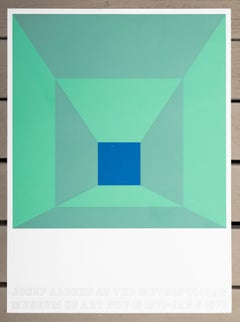 "Josef Albers au Met 1971 - 1972" Vintage Screen Print Poster Green
