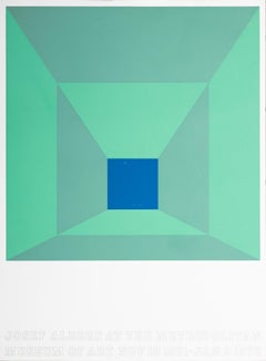 "Josef Albers at the Met 1971 - 1972" Vintage Screen Print Poster Green
