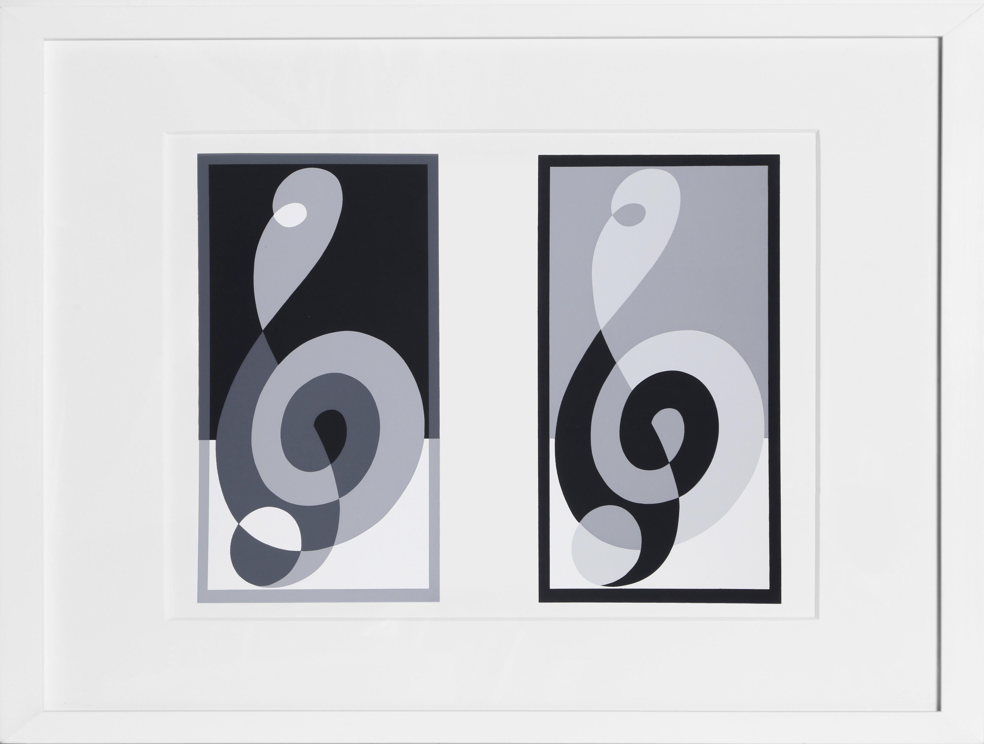 Josef Albers Abstract Print - G-Clef Variant - P1, F16, I2