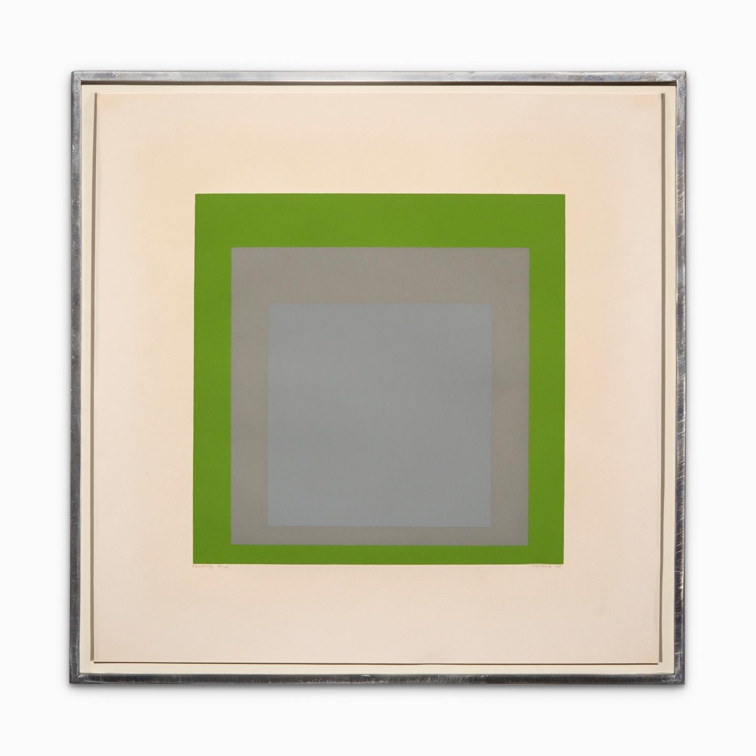 Josef Albers Abstract Print - "Pending", Original Abstract Screenprint, Titled, Signed, and Numbered in Pencil