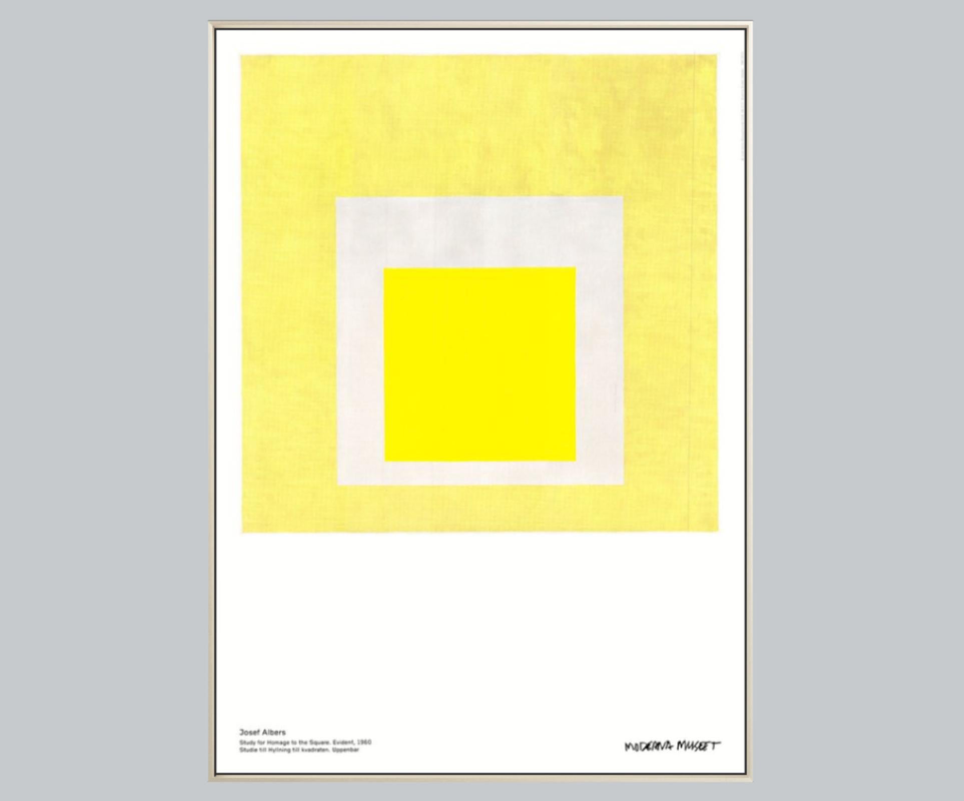 Poster Study for Homage to the Square:Evident Moderna Museet Yellow Gray Minimal 2