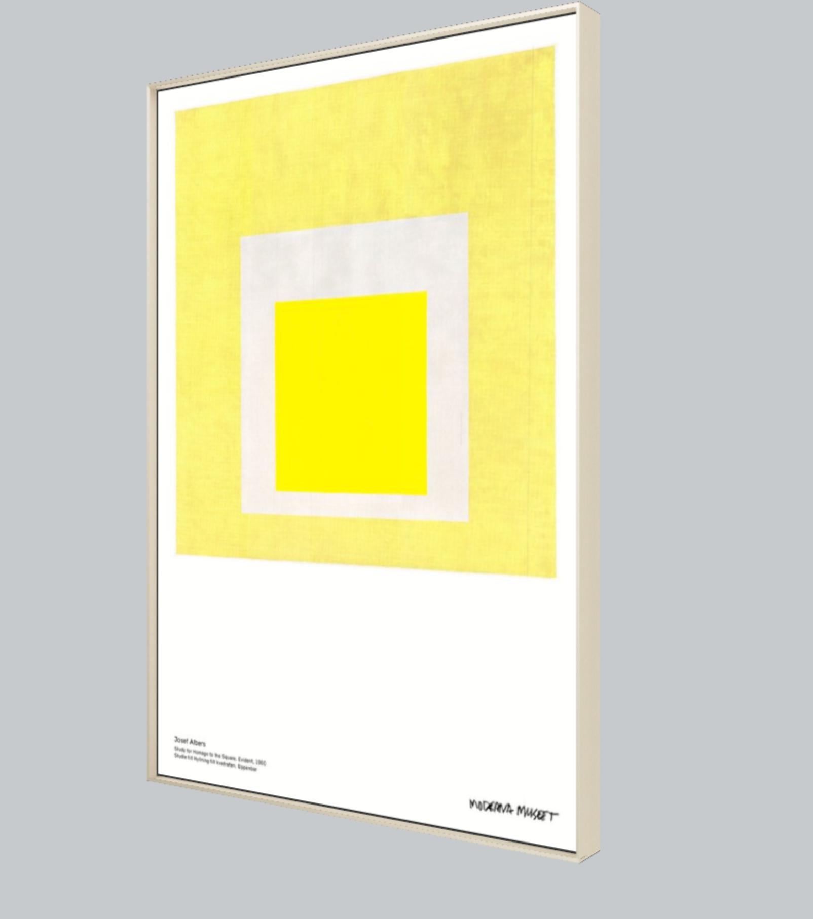 Poster Study for Homage to the Square:Evident Moderna Museet Yellow Gray Minimal 3