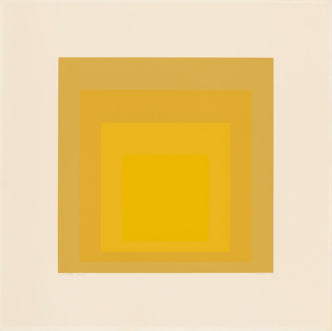 Screenprint by Josef Albers. 
"Rare Echo", 1965
43,2 x 43,2 cm 
Copy 100/150 
Edition of 154 

Josef Albers (Bottrop 1888–1976 New Haven, Connecticut), explored the artistic dimension of colour and the relationship of colours to each other. Around
