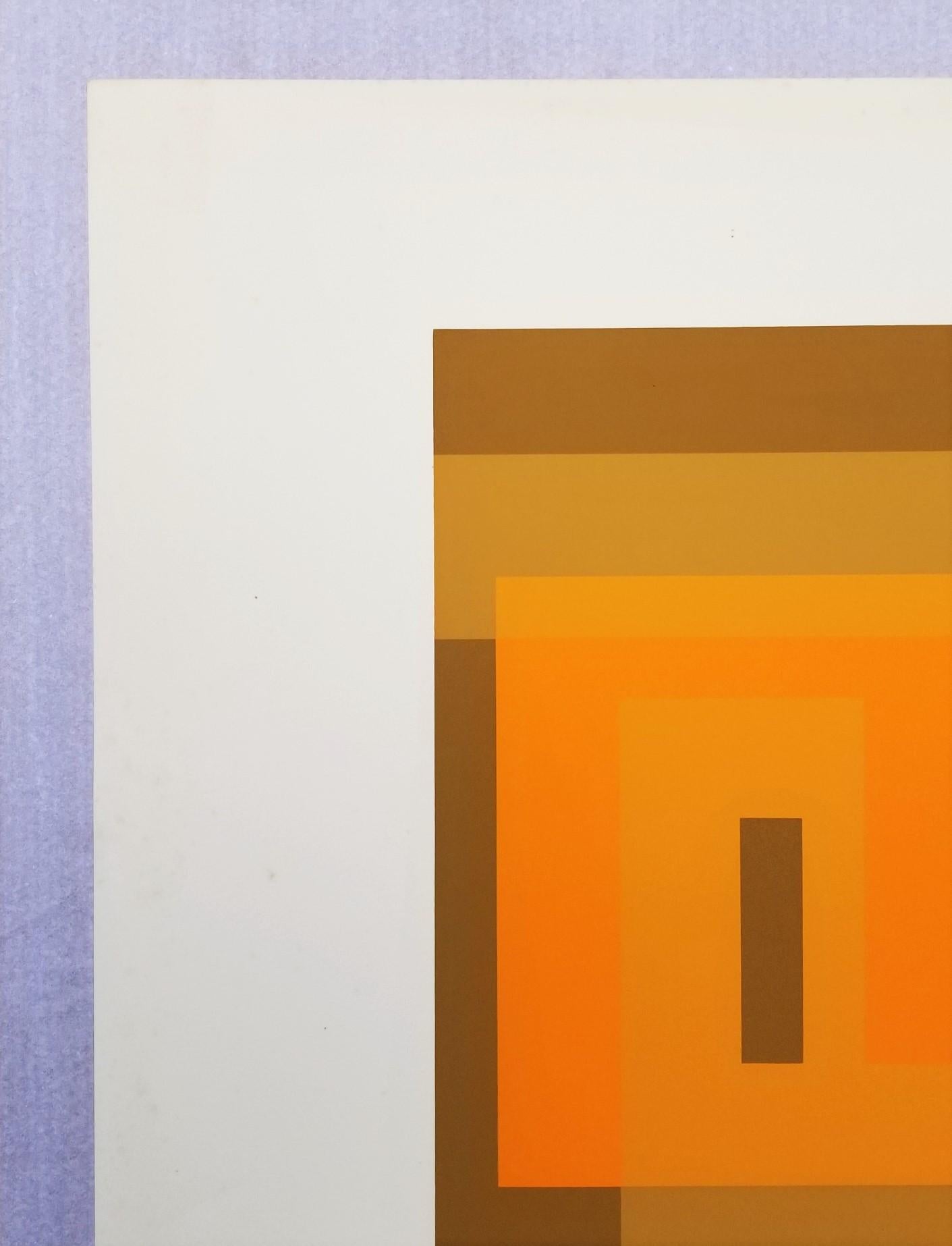 Red Orange Wall (1959) - Abstract Geometric Print by Josef Albers