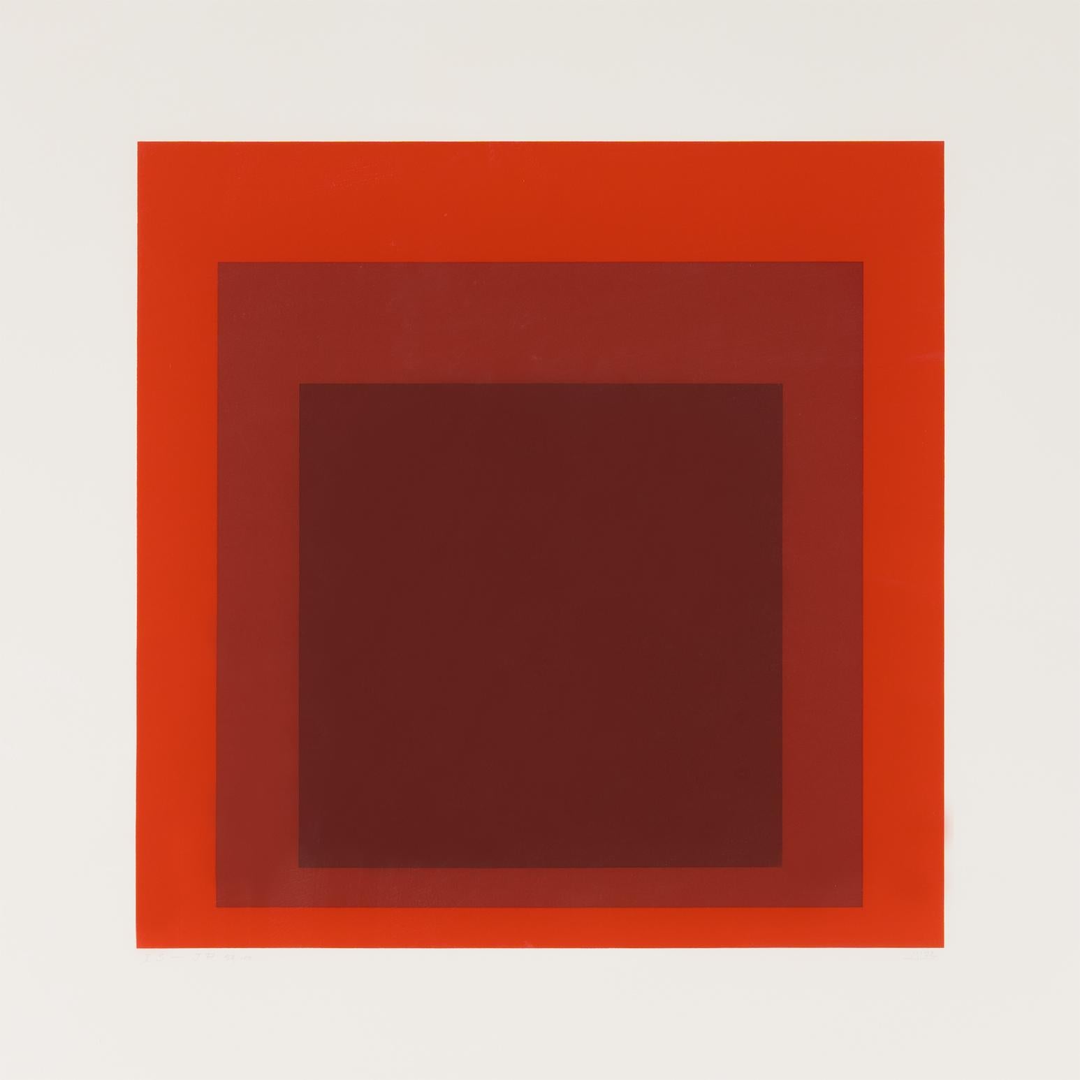 Place Rouge - Beige Abstract Print par Josef Albers