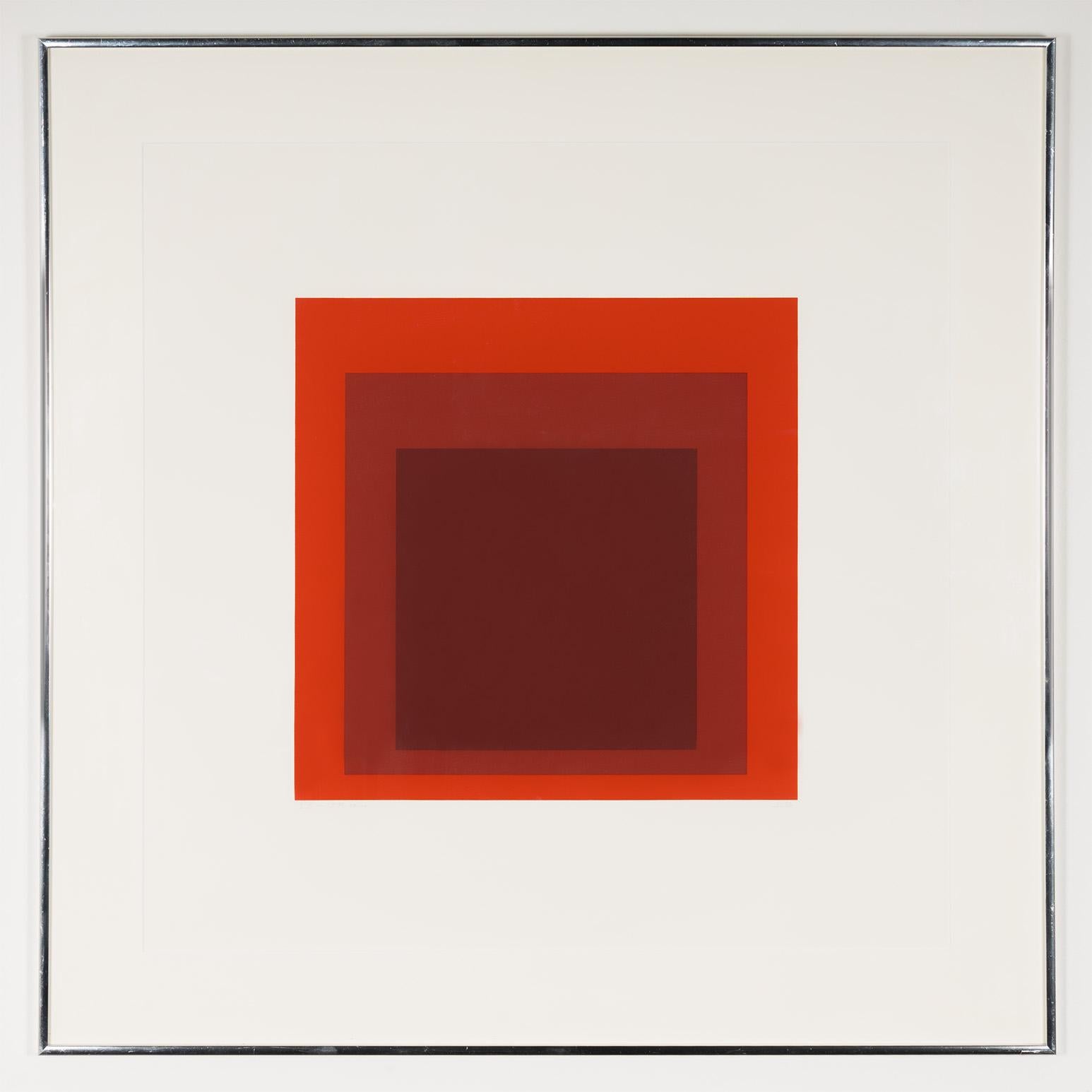 Abstract Print Josef Albers - Place Rouge