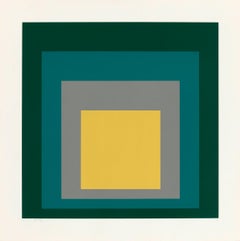 SP VI from "SP" - Abstract, Screenprint, Square, Green, Grey, Yellow
