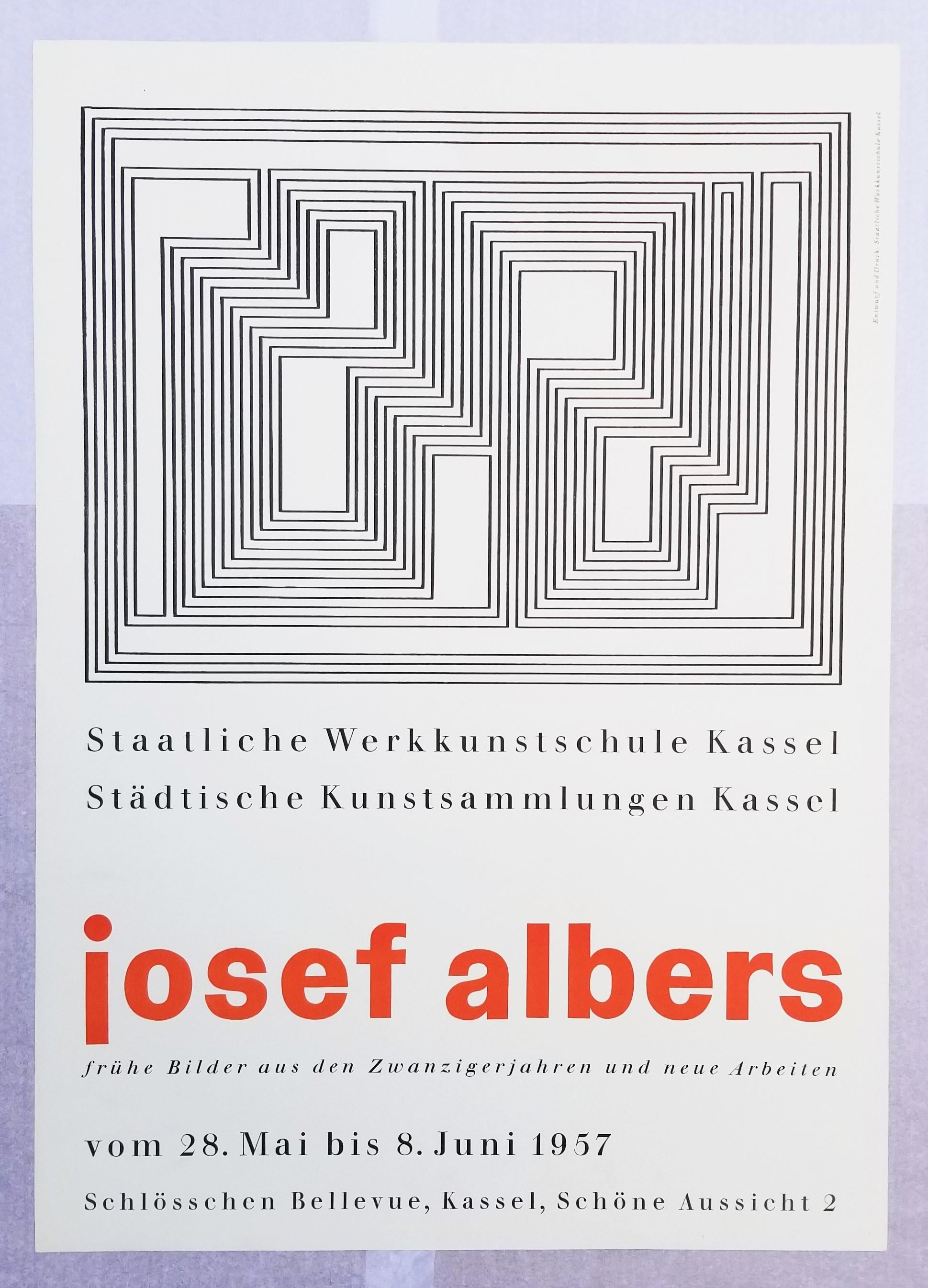 Affiche Staatliche Werkkunstschule Kassel (Prefatio) /// Bauhaus Josef Albers Art en vente 1