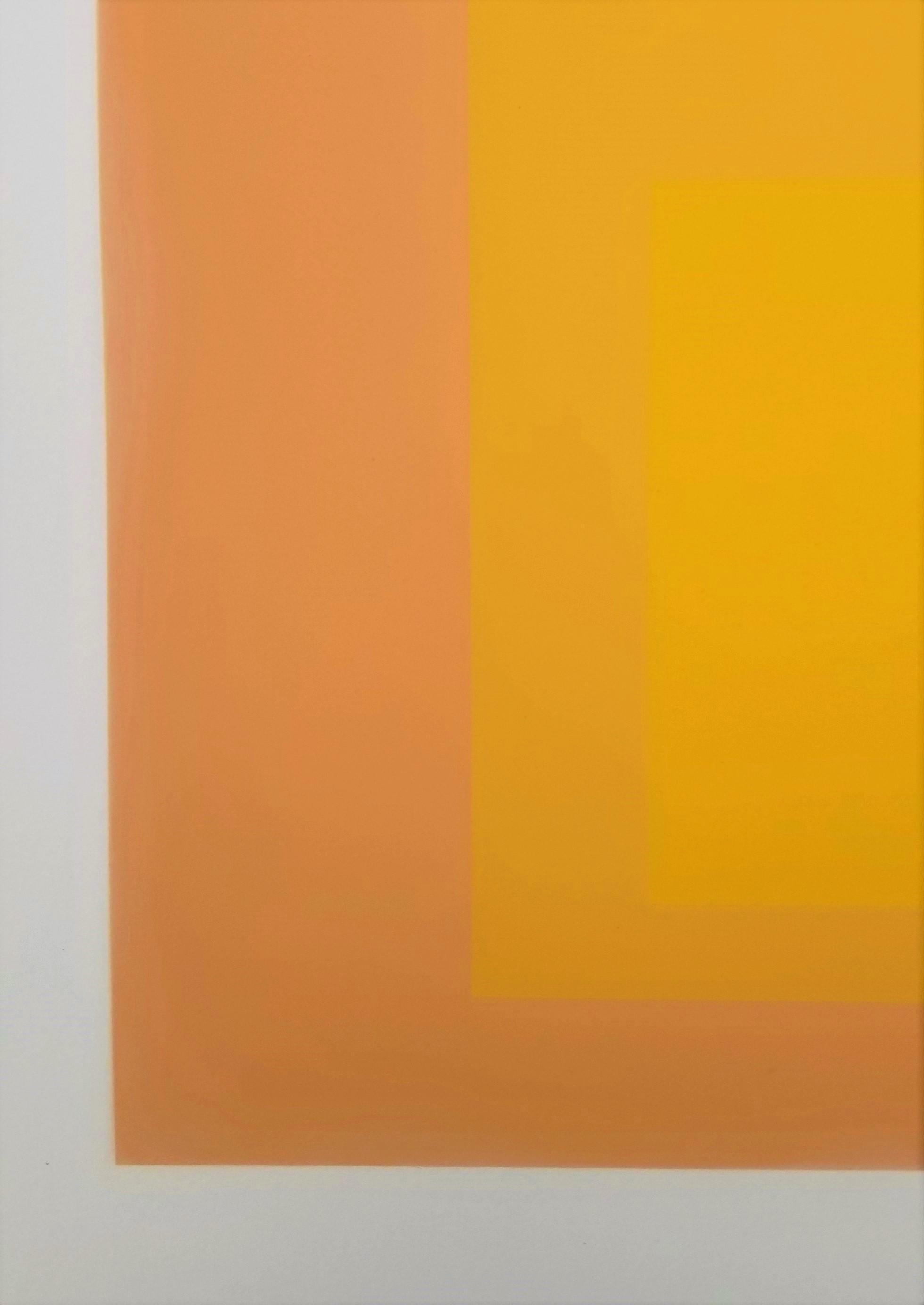 Tenuous /// Bauhaus Abstract Geometric Josef Albers Screenprint Minimal Orange 10