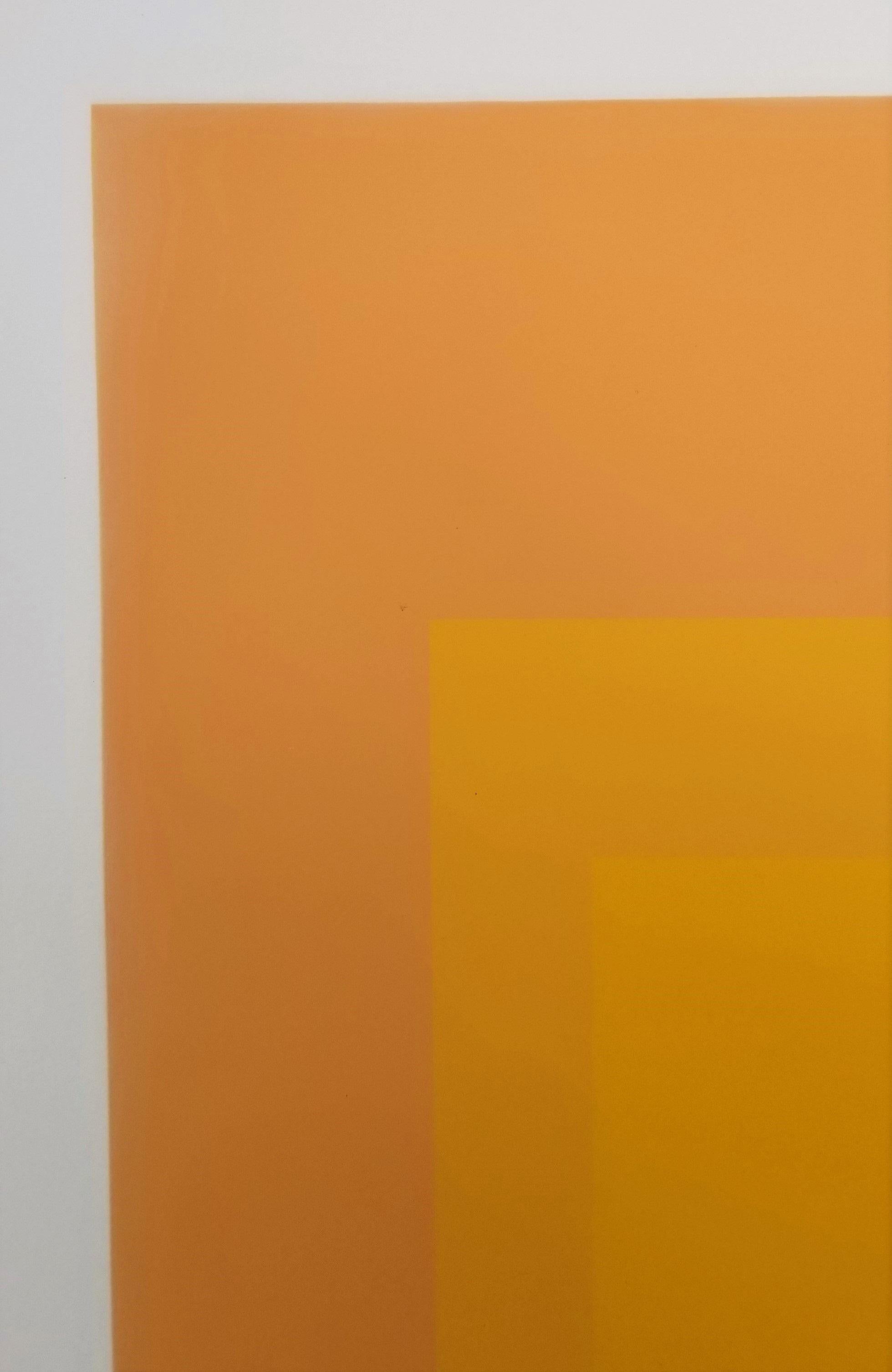 Tenuous /// Bauhaus Abstrakter geometrischer Josef Albers-Raumteiler Minimal Orange 11
