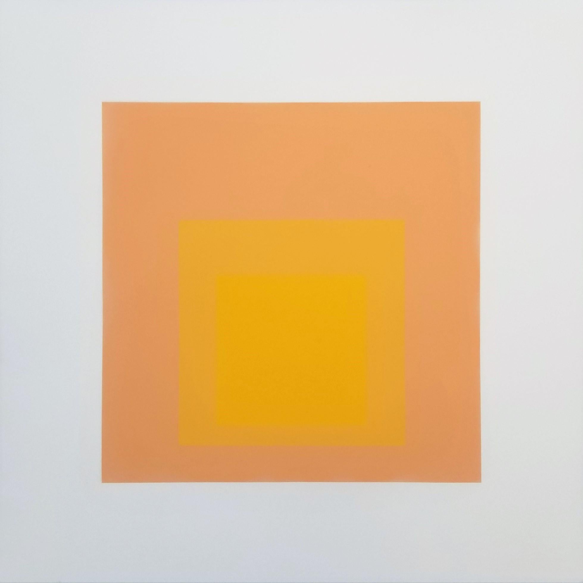 Tenuous /// Bauhaus Abstract Geometric Josef Albers Screenprint Minimal Orange 1