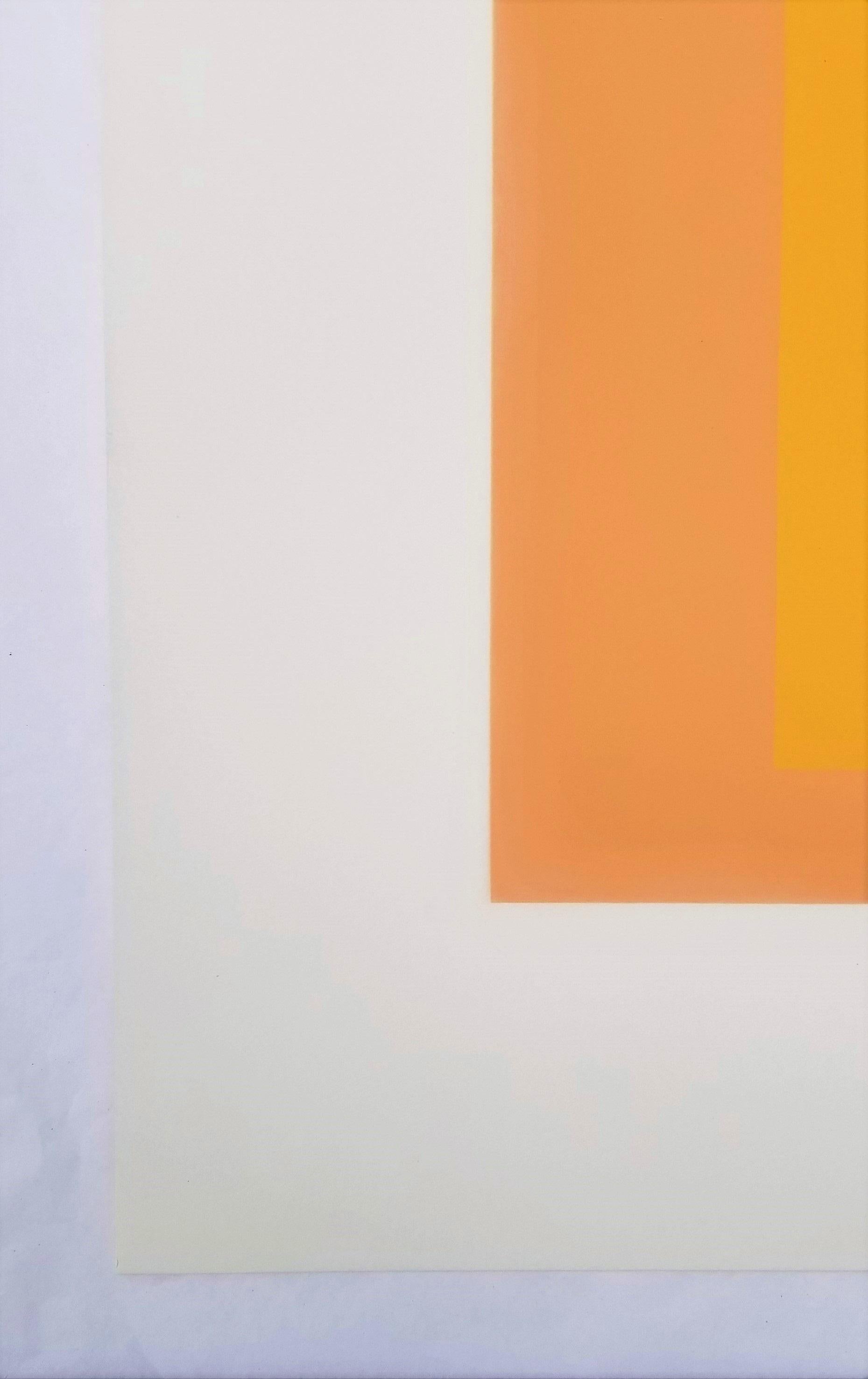 Tenuous /// Bauhaus Abstrakter geometrischer Josef Albers-Raumteiler Minimal Orange 3