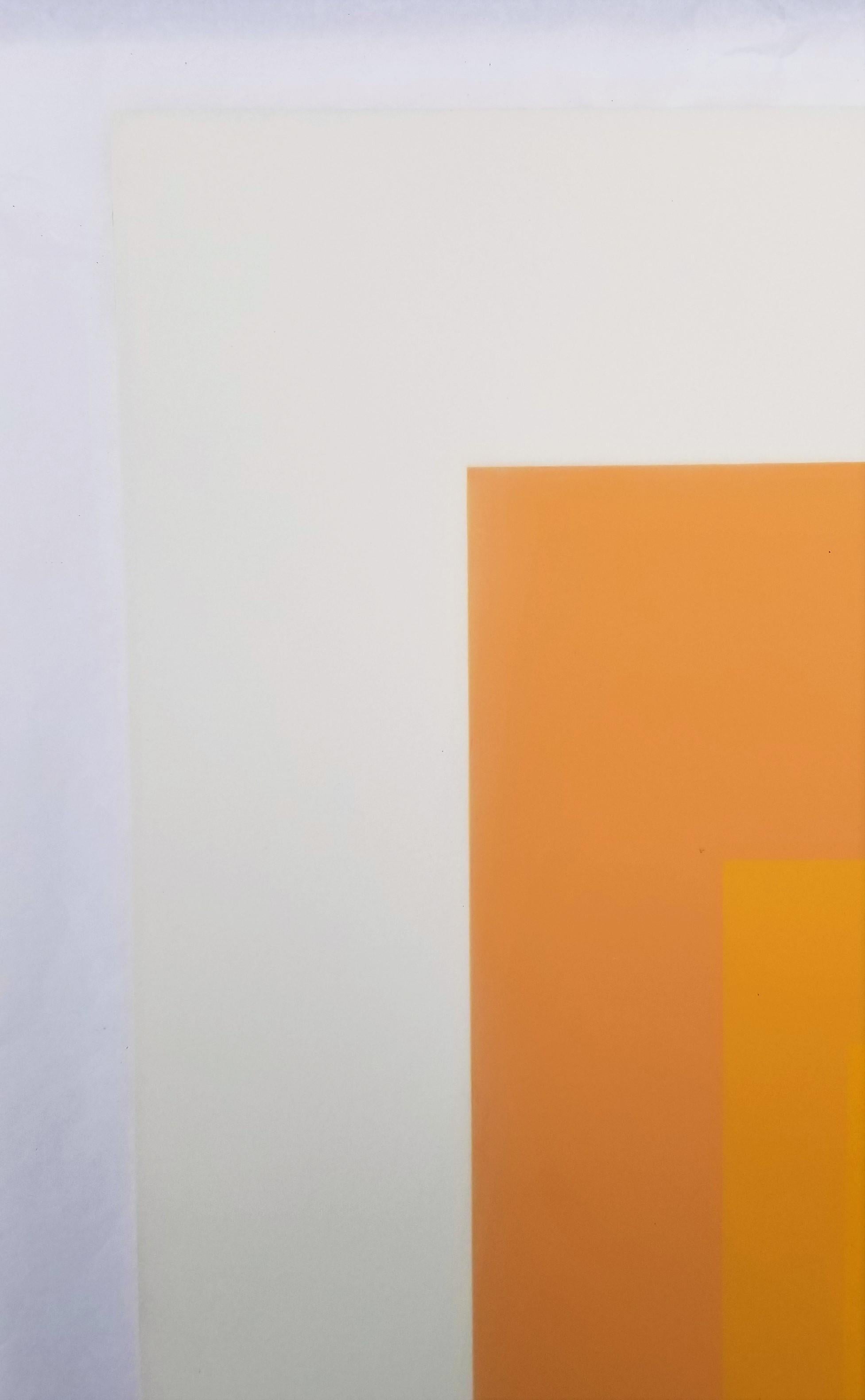 Tenuous /// Bauhaus Abstract Geometric Josef Albers Screenprint Minimal Orange 4