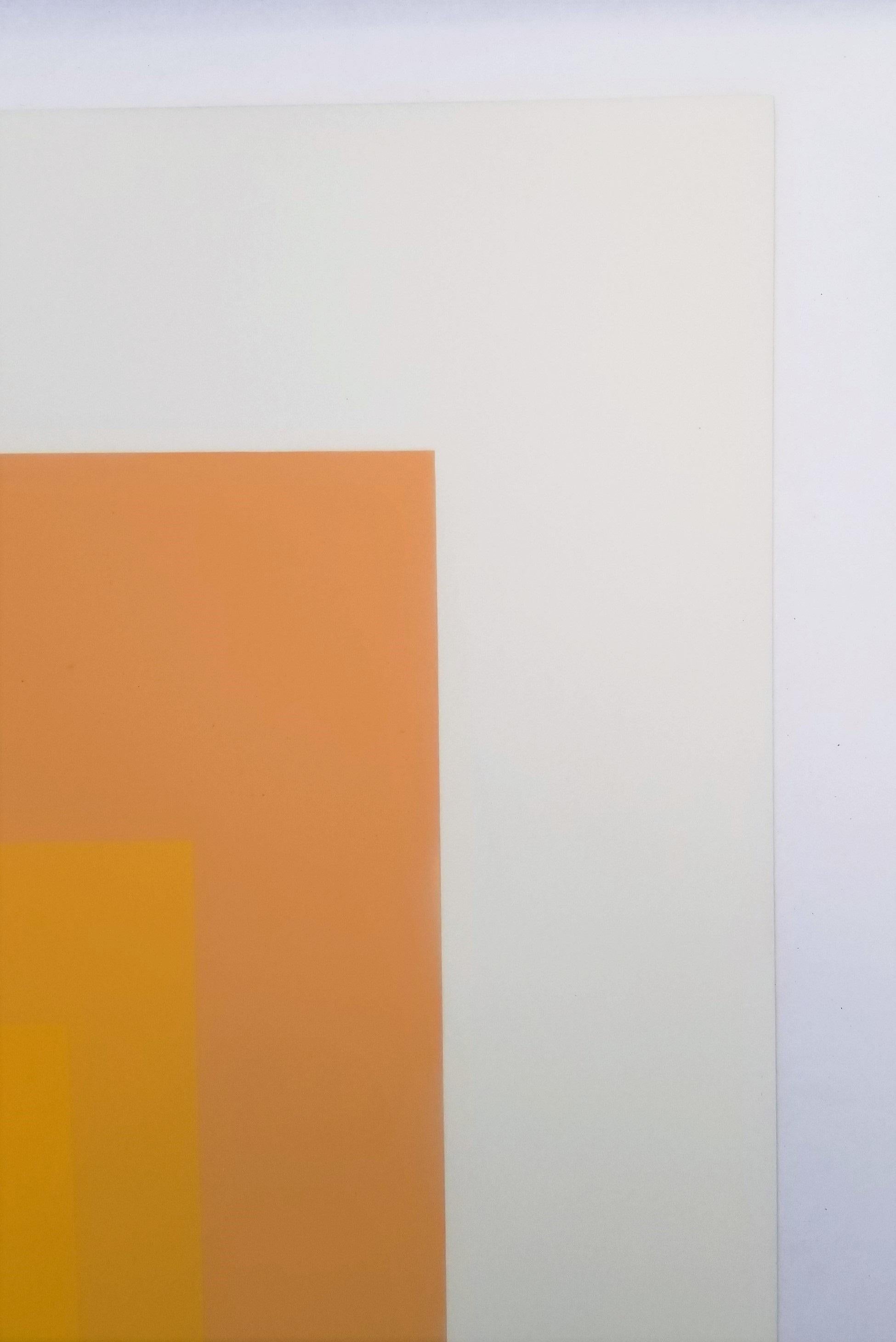 Tenuous /// Bauhaus Abstract Geometric Josef Albers Screenprint Minimal Orange 5