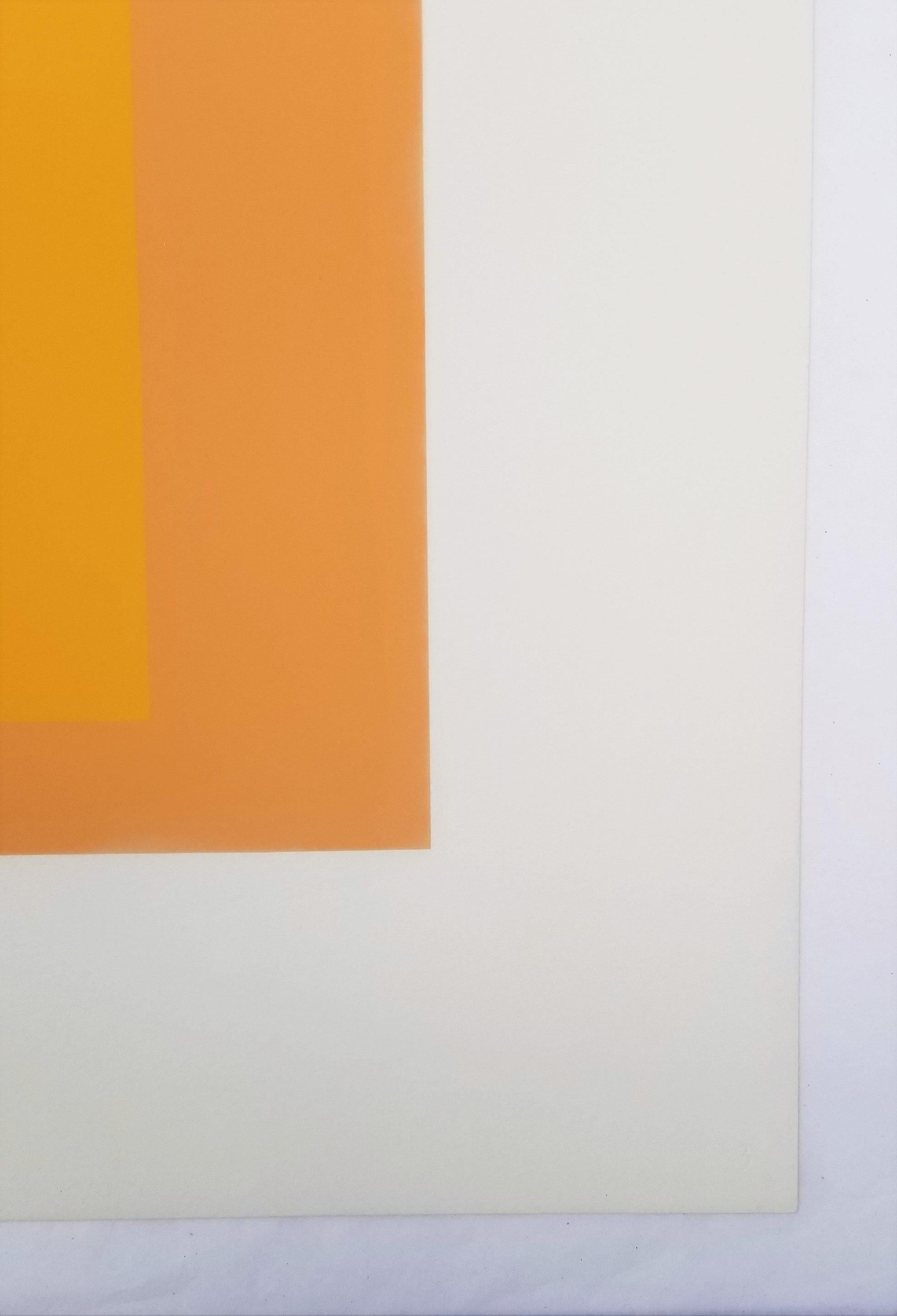 Tenuous /// Bauhaus Abstrakter geometrischer Josef Albers-Raumteiler Minimal Orange 6
